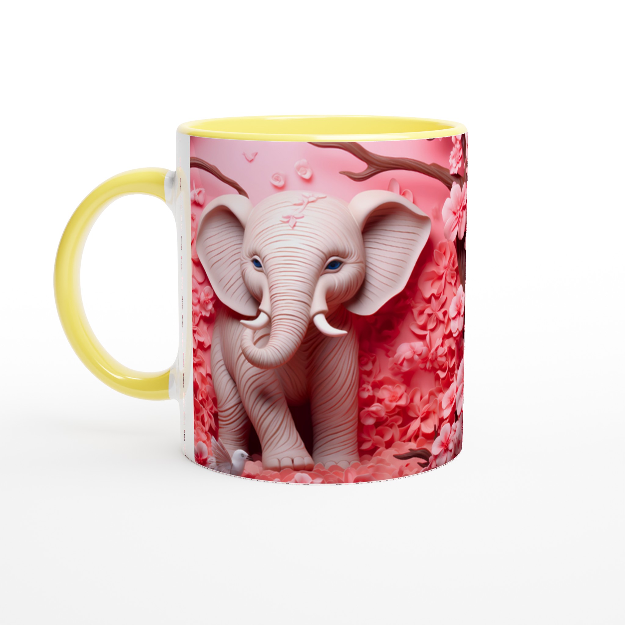 Rosa Drömmar Keramikmugg - Elegant Elefant & Blomsterdesign i 11oz 5 3c803092-8957-450c-84a5-c3ef728759a4