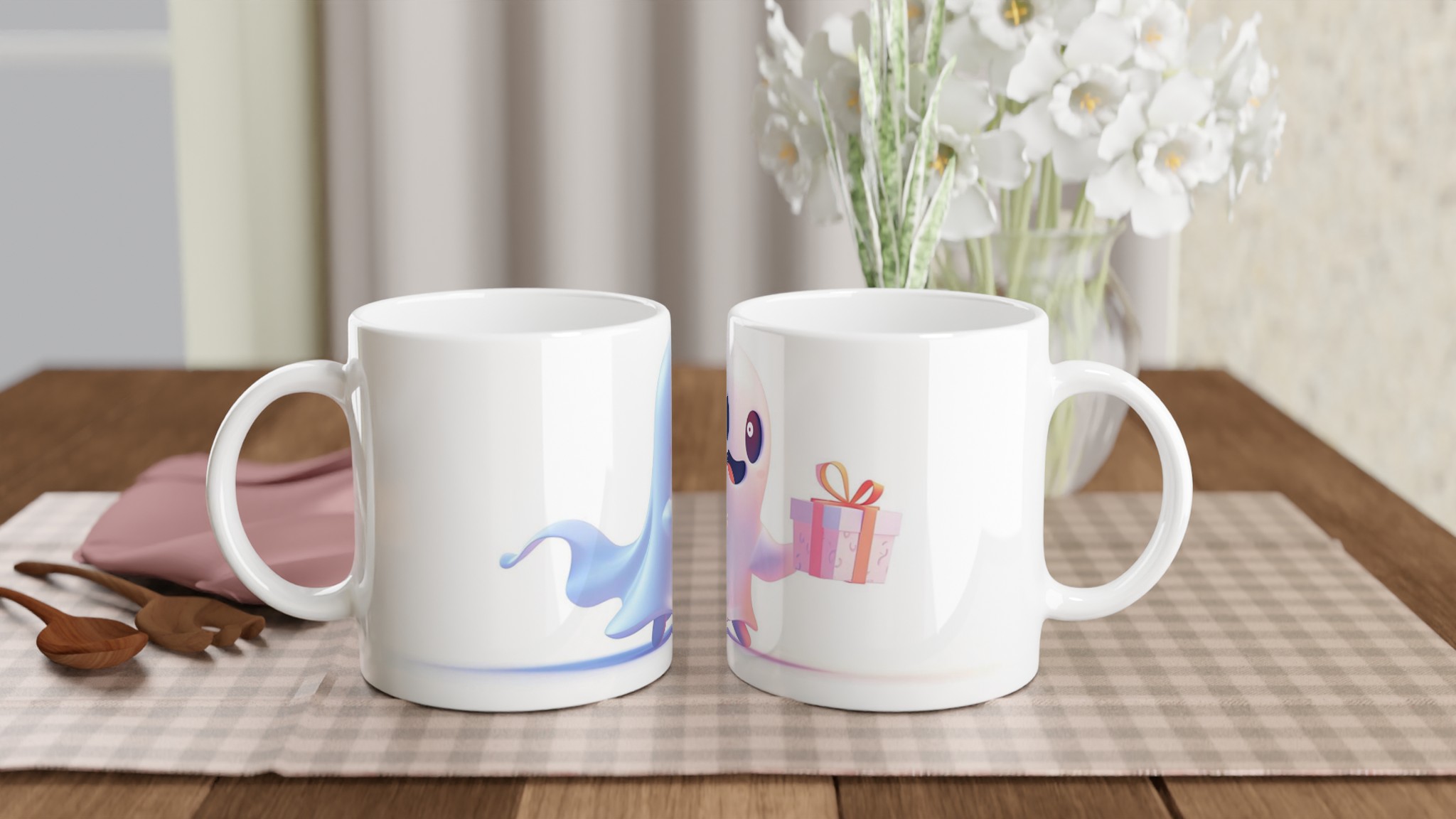 Söt Spöke med Present - Charmig Keramikmugg i Valfri Färg, 11 oz 10 3caf5387-20c0-40dc-82cb-a847ee7b4de5