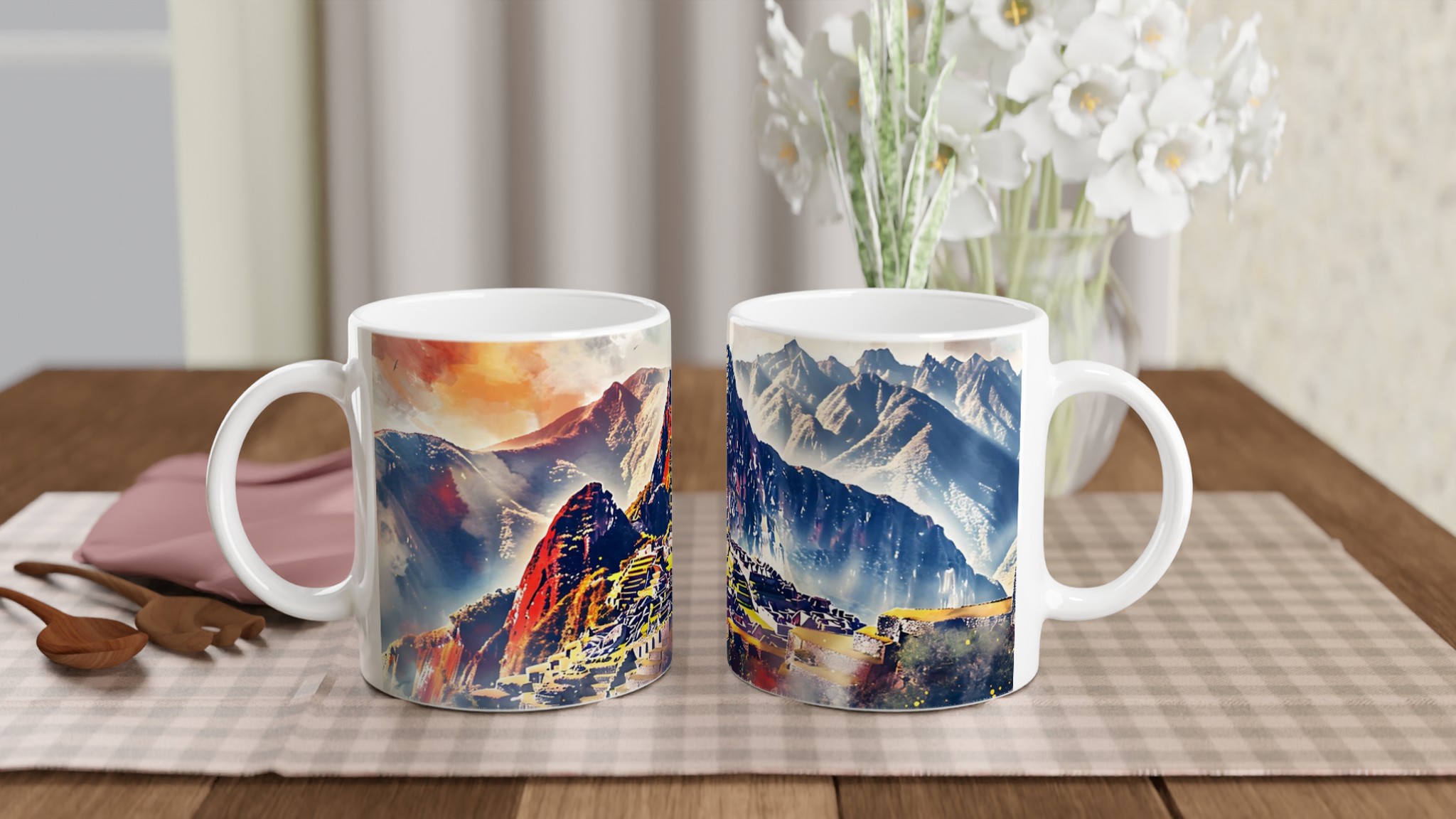 Machu Picchu Akvarell Mugg - Vibrerande Landskap för din Kaffestund i Valfri Färg 11 3d868d43-3112-4d50-b3a8-bdc21bcbd453
