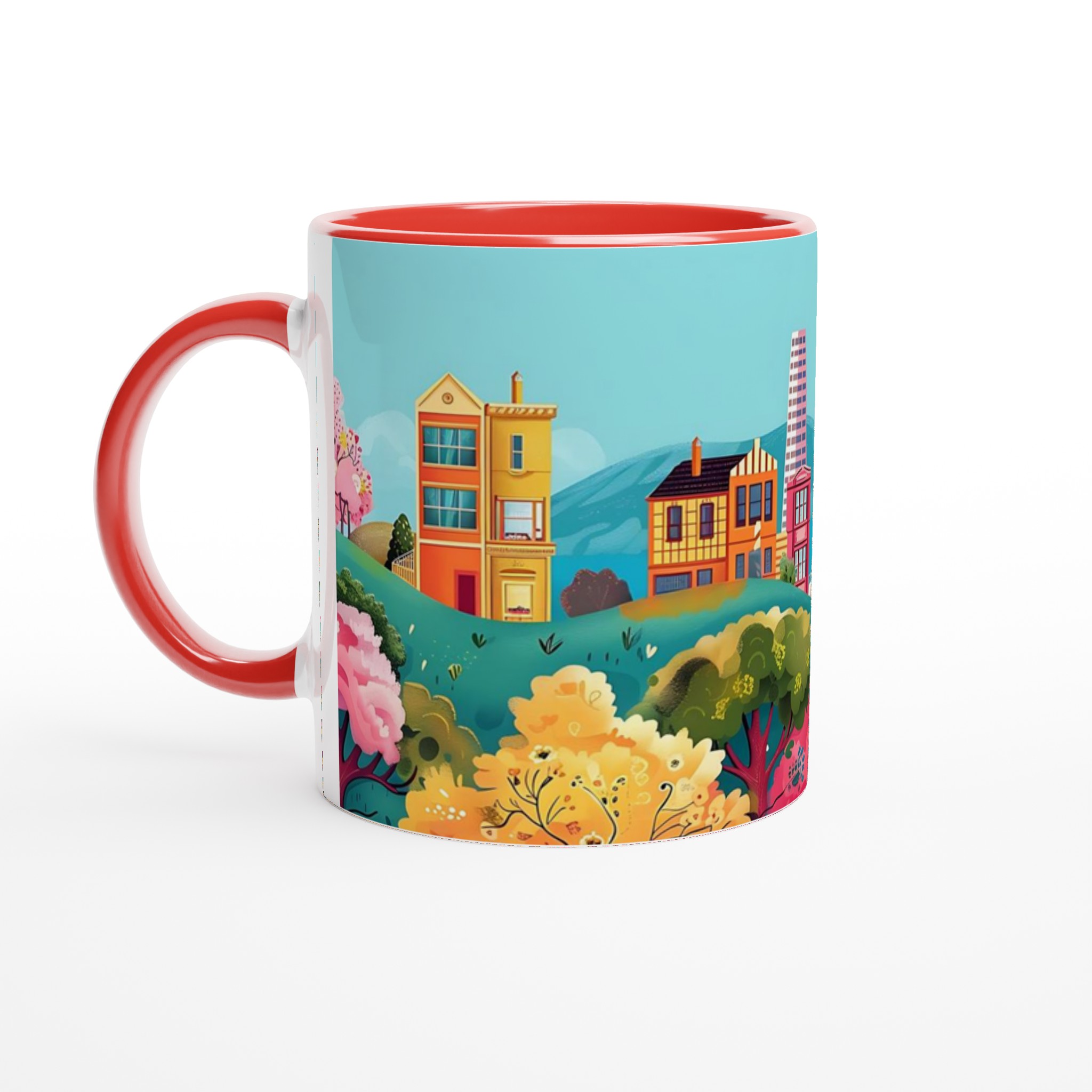 San Francisco Charm Mugg – Färgstark Keramikmugg med Stadssiluett och Lekfull Design, Välj din favoritfärg! 2 3e157433-27ae-4232-bc23-2f23adc300b1