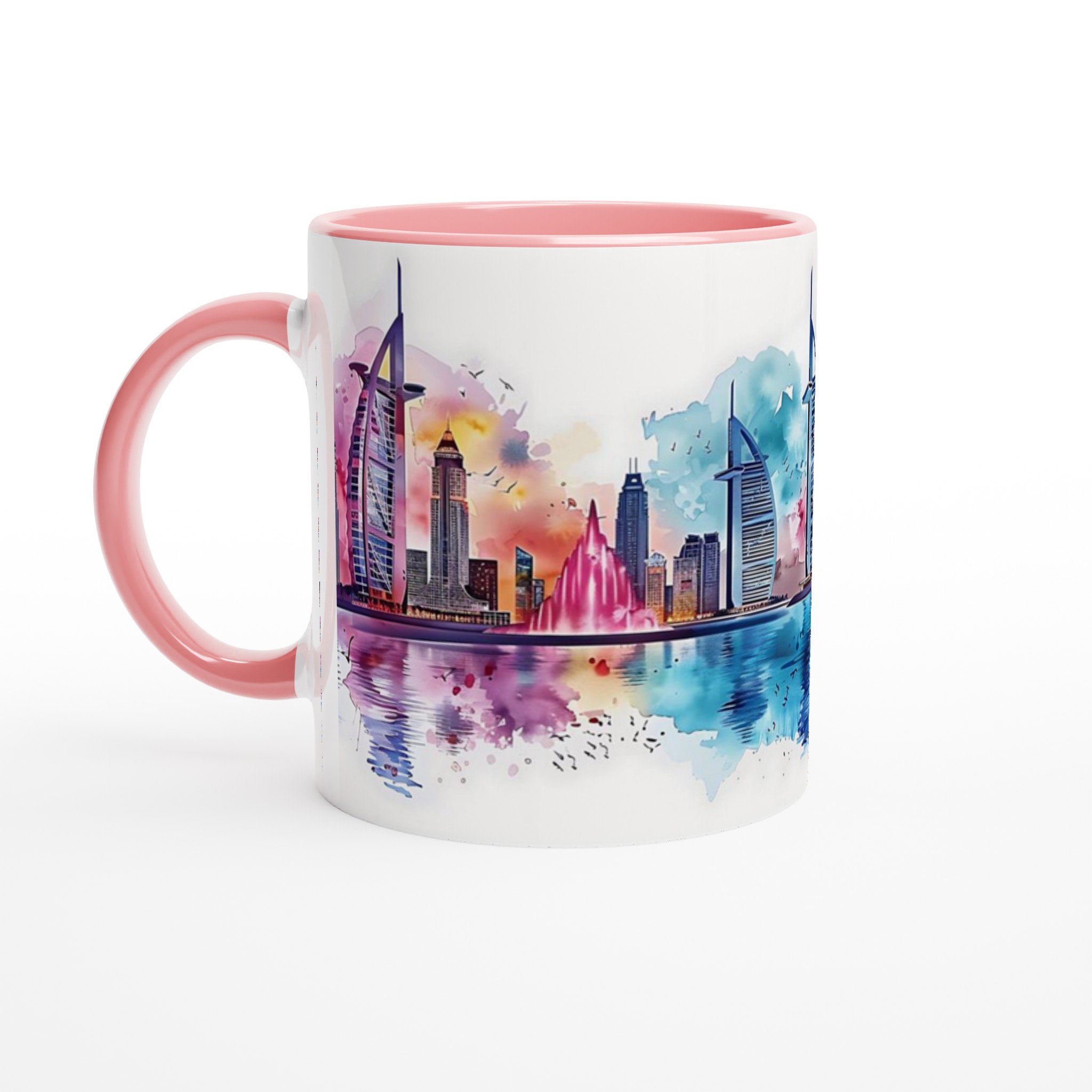 Dubai Akvarell Stadssiluett Mugg - Konstnärlig Kaffekopp med Burj Khalifa & Burj Al Arab i Levande Färger 6 3f1be4ec-85a1-44bf-a988-740a3fa2e3a5