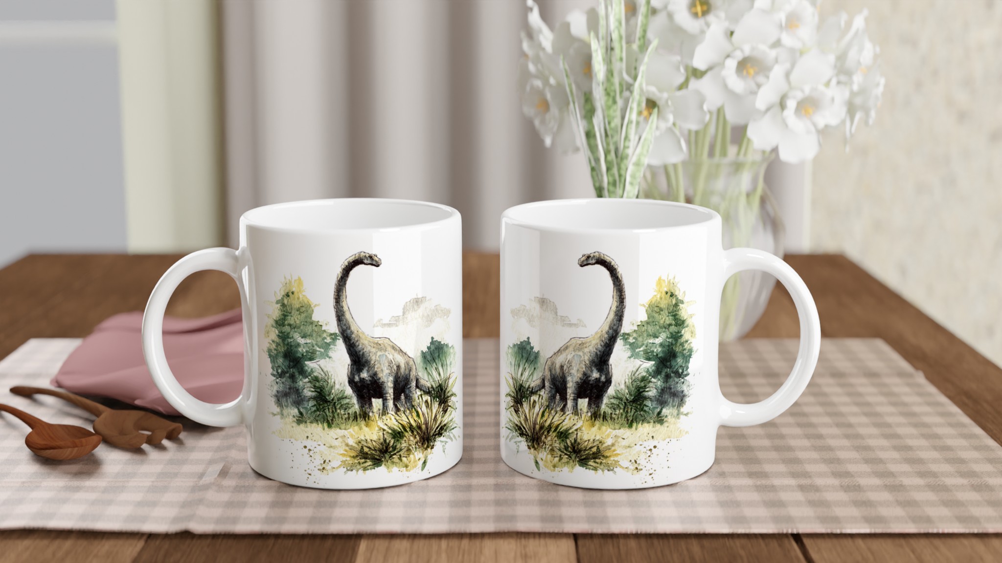 Förhistorisk Vattenfärg: Dinosaurie Mugg – Din 11oz Keramikmugg i Valfri Färg! 10 3f78223e-7f44-4107-8699-9a2f059c87d6