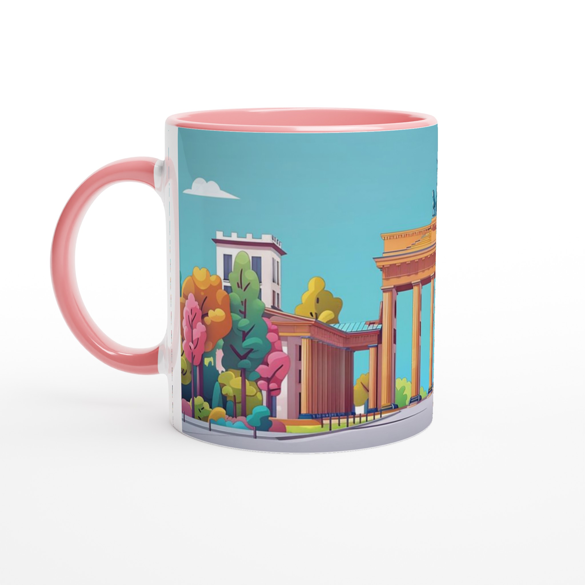 Brandenburger Tor Konstnärlig Mugg – Färgstark Berlin Illustration | 11oz Keramisk Mugg i Valfri Färg 6 3f8383b7-7f16-4e1b-bf4e-7520abd60714