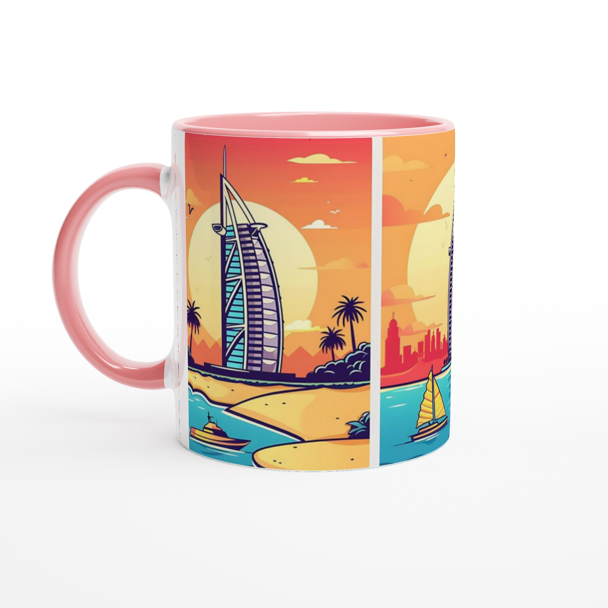 Dubai Sunset Skyline Keramisk Mugg – Konstnärlig Design i Välj din Färg 6 3fdb10a7-9d5a-42bf-943d-2a77add11cbf