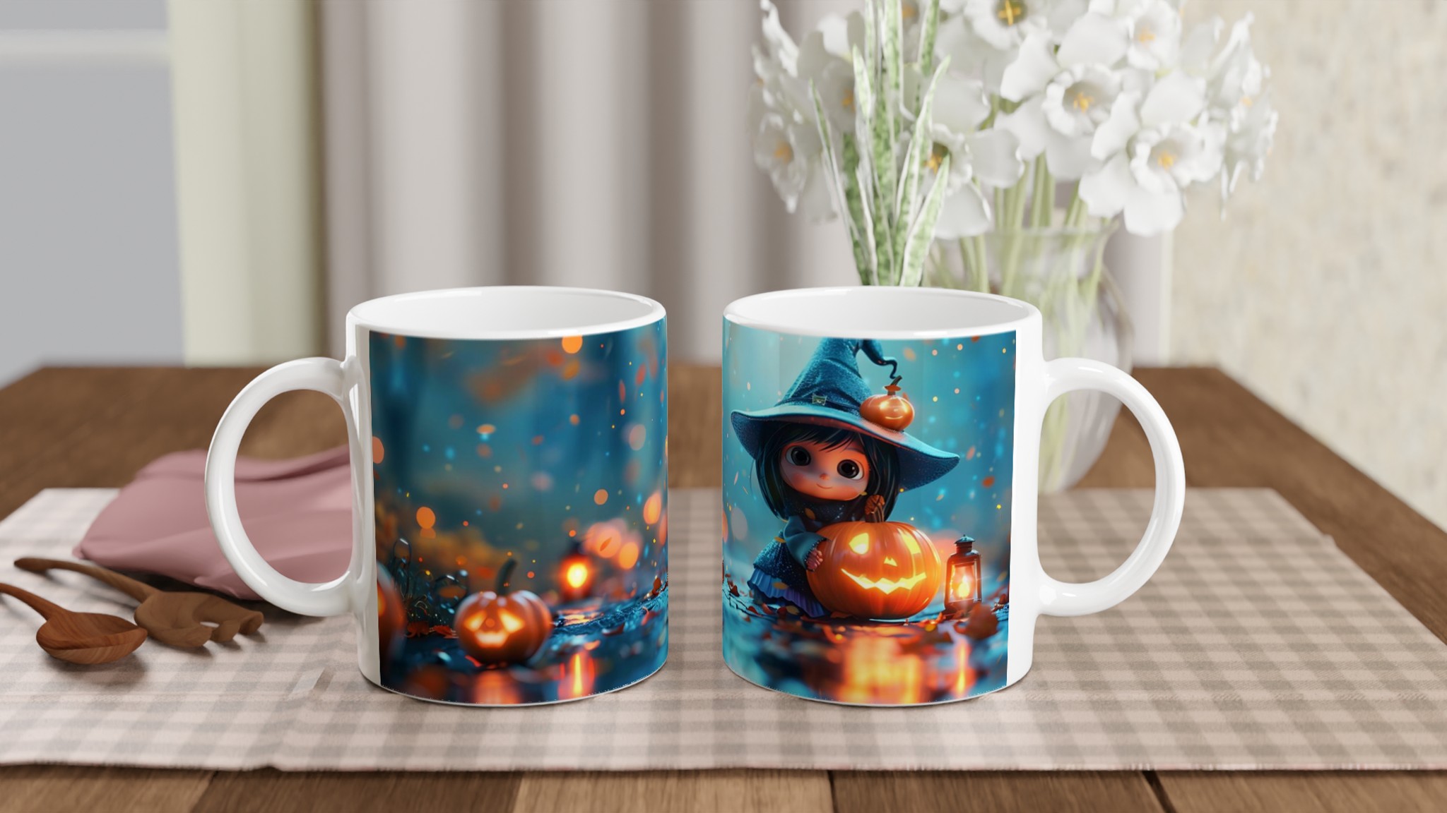 Magisk Halloween Mugg: Söt Häxa & Pumpalykta – Personlig Keramikmugg i Flera Färger 10 401355cf-9f29-4b3d-b4a2-e07349b40e33