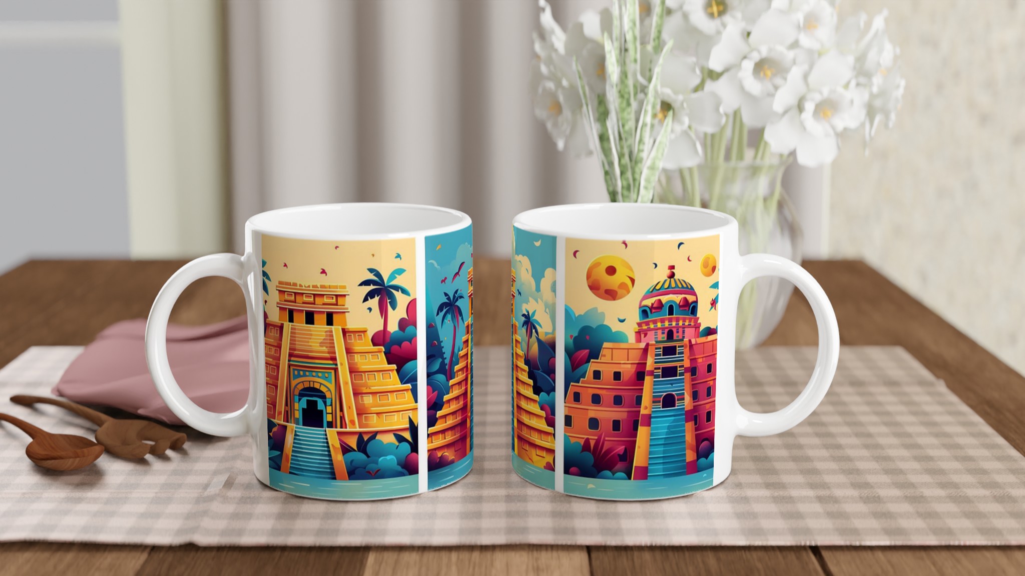 Aztec Inspired Keramikmugg – Färgglad Maya Tempeldesign 11 401d4fc6-a29b-4528-ad53-cfe1ea31d6fd