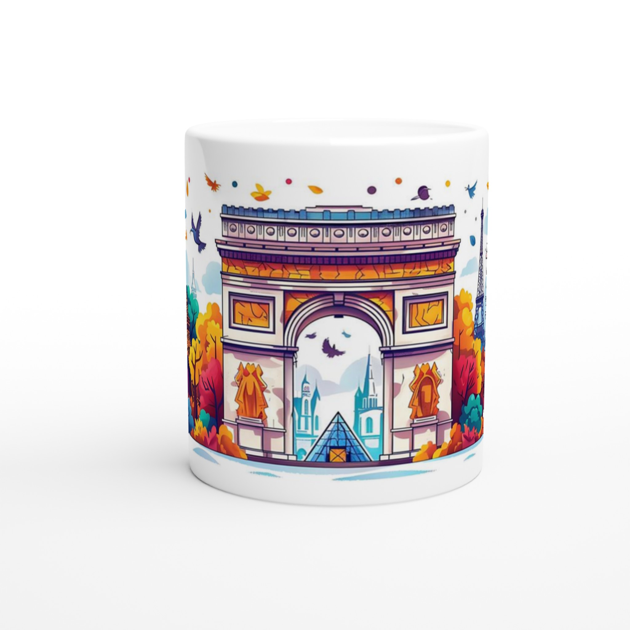 Parisisk Charm: Konstfull 11oz Keramikmugg med Ikoniska Landmärken – Välj Din Färg! 8 402cf8d4-35b3-43a4-a7c4-5beffa98ade7