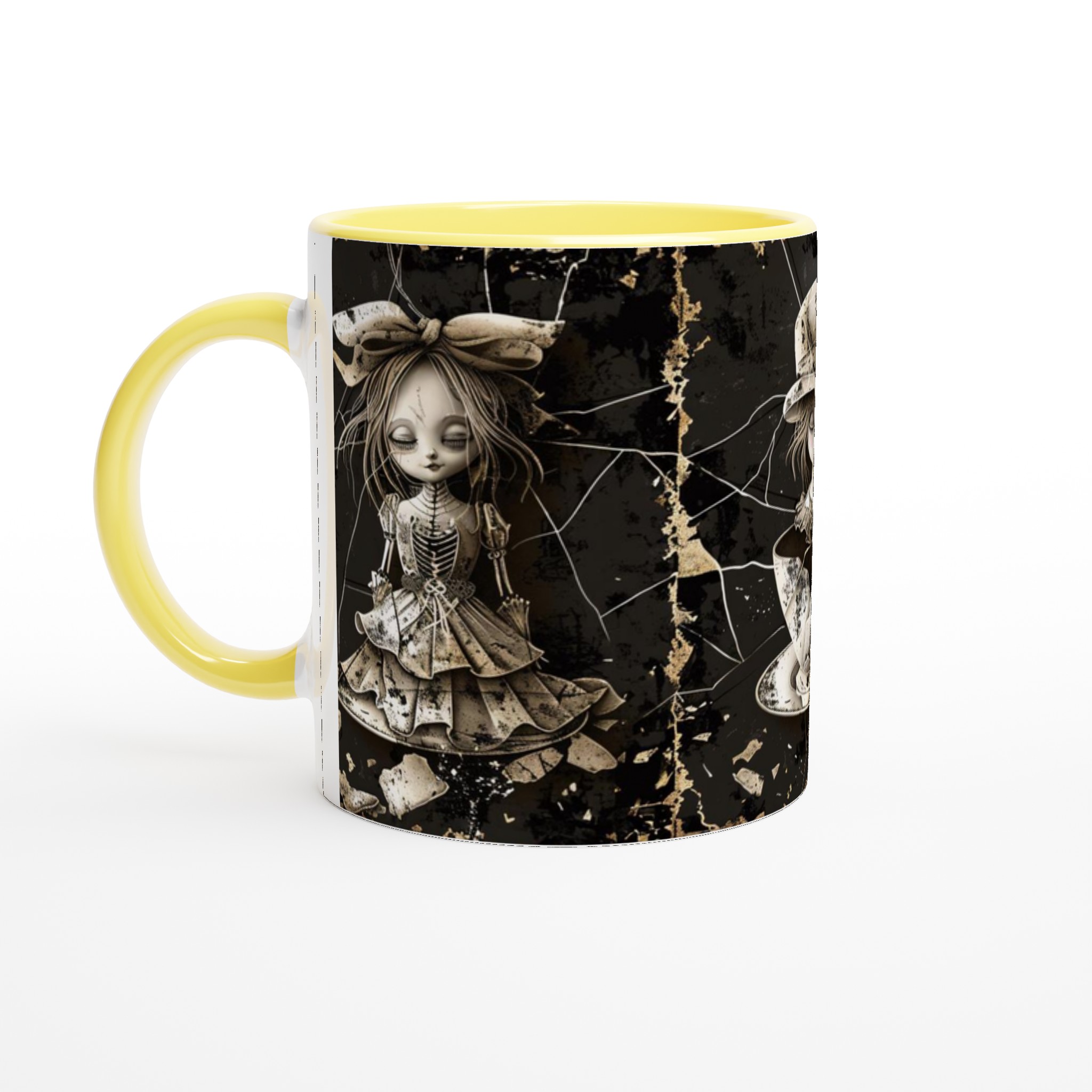 Vit 11oz keramisk mugg med gotiskt bruten dockstil i din favoritfärg 5 406b9384-a733-490b-8a46-ab50078d6d22