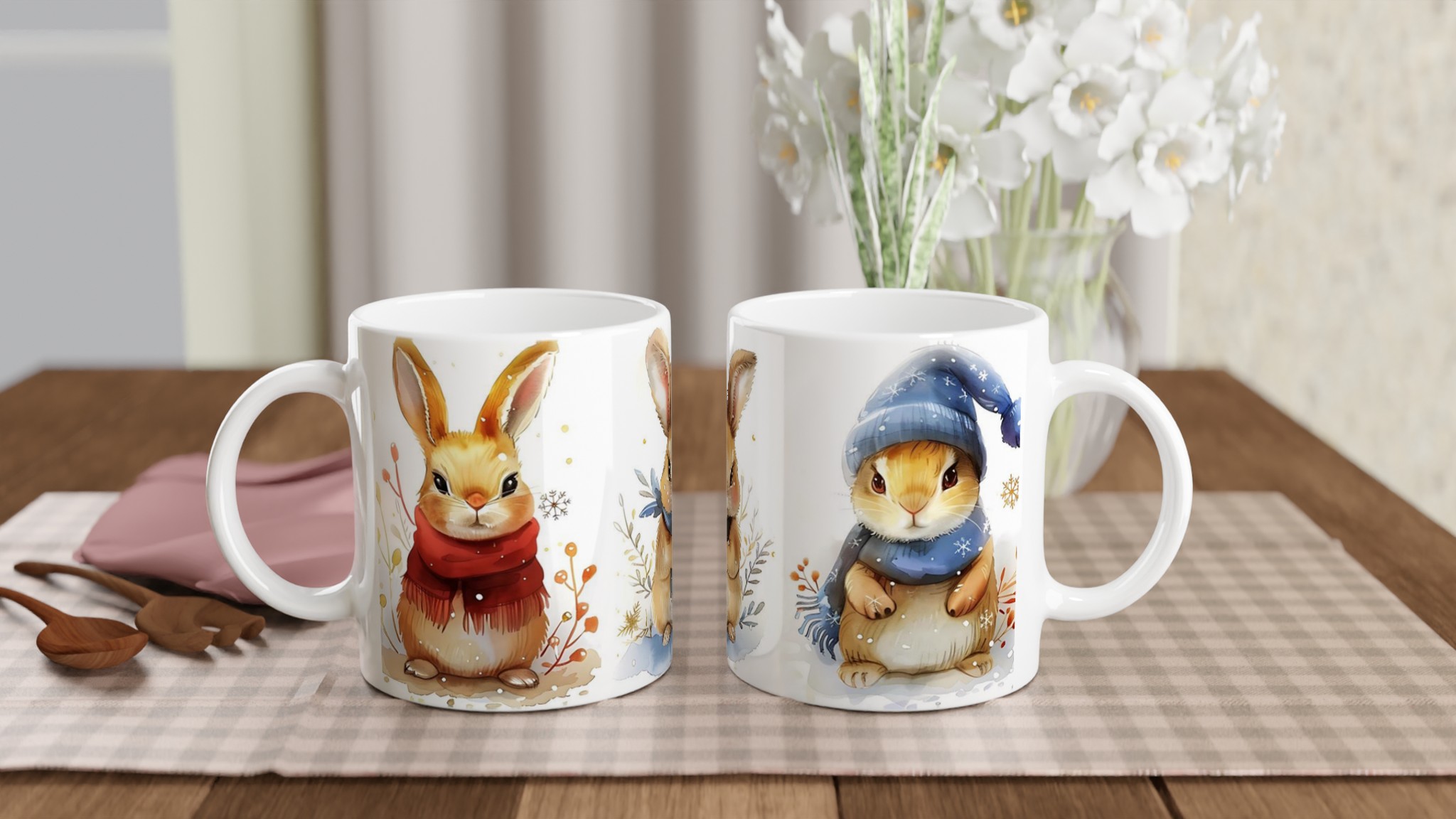 Mysiga Vinterkaniner 11oz Keramisk Mugg – Välj bland 7 Livfulla Färger för Din Favoritdesign! 10 4094bb71-08dc-44f5-bd34-29435dbe83f4