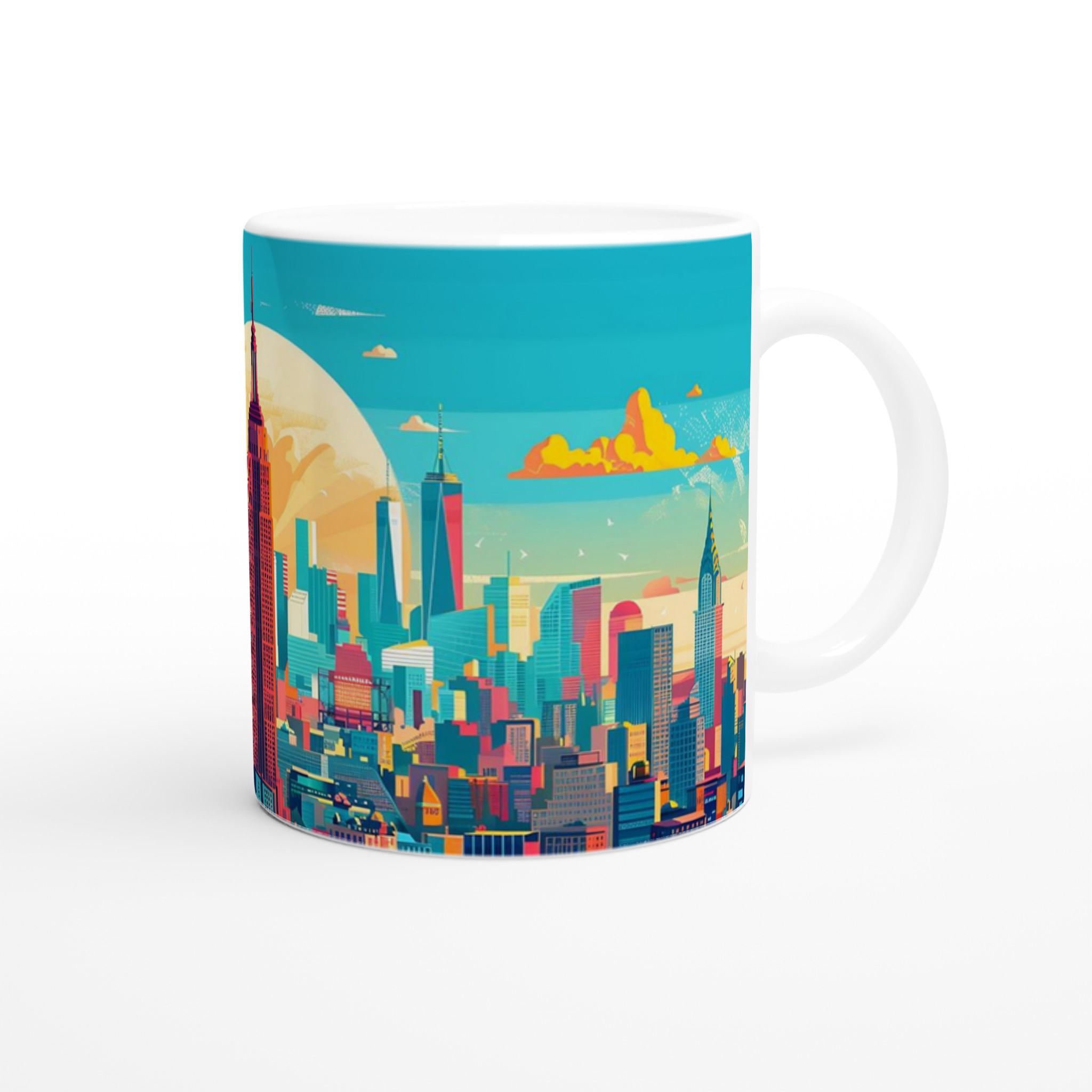 New York City Skyline Kaffemugg – Färgstark, Pop Art-inspirerad Keramikmugg (11 oz) 9 41718cb8-b8ae-4f3f-9323-7745f0c5f4ac