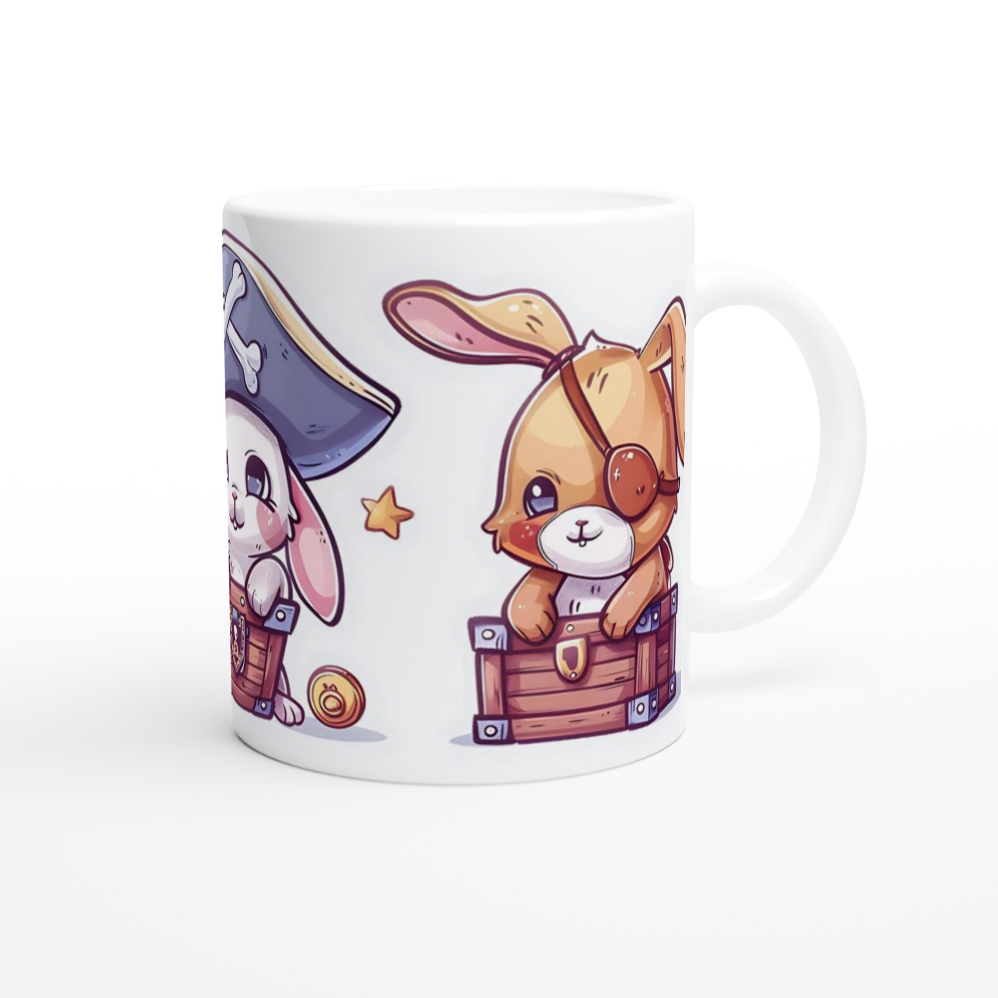 Pirate Bunnies 11oz Keramisk Mugg – Söta Motiv för Äventyrare i Olika Färger 9 41752a25-68b2-43a9-a5de-8f8a3b362356