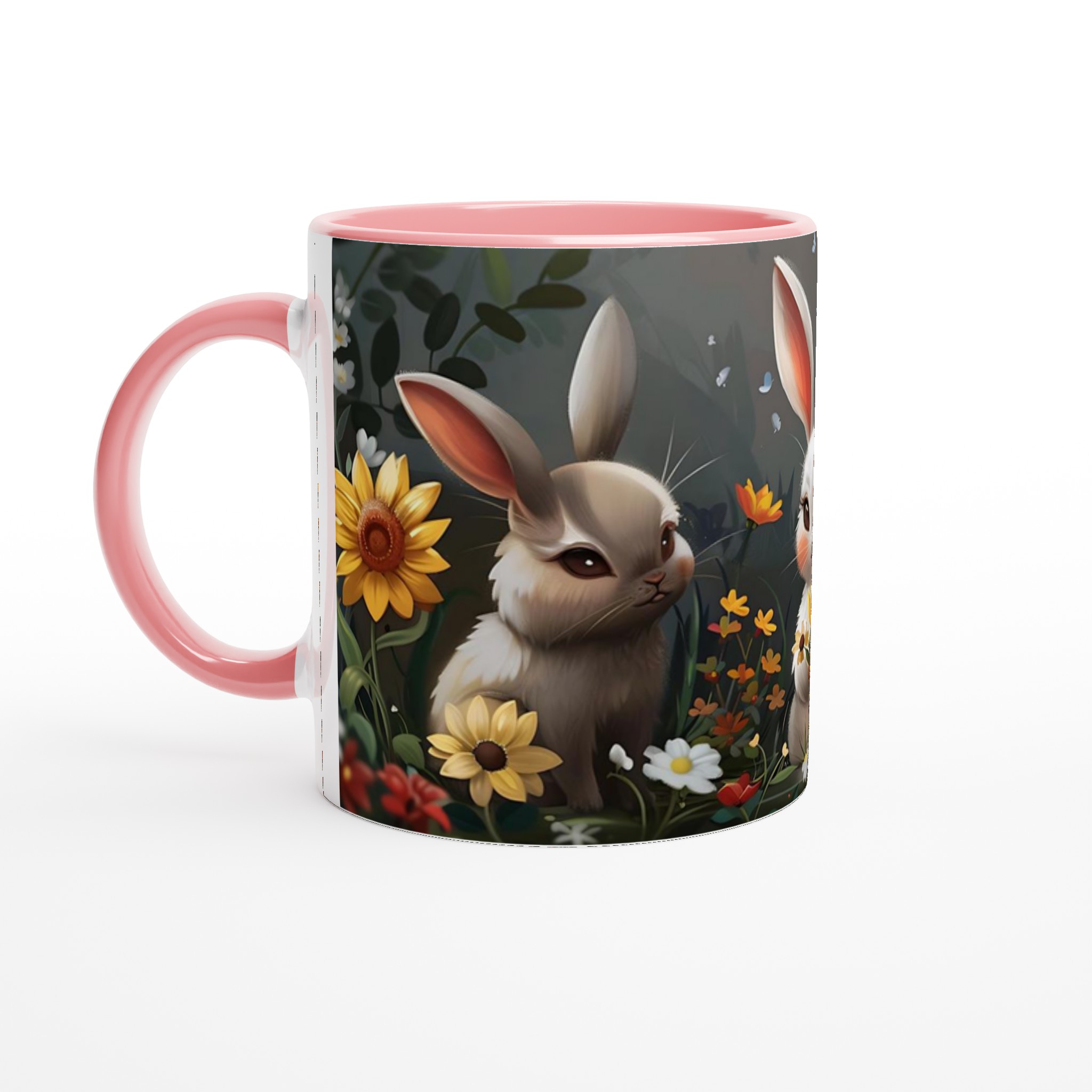 Söta Kaniner i Blomsterängen - 11oz Keramisk Mugg för Vårglädje & Charmiga Kaffestunder 6 417e3891-3551-4c02-b177-ce9f925317f0