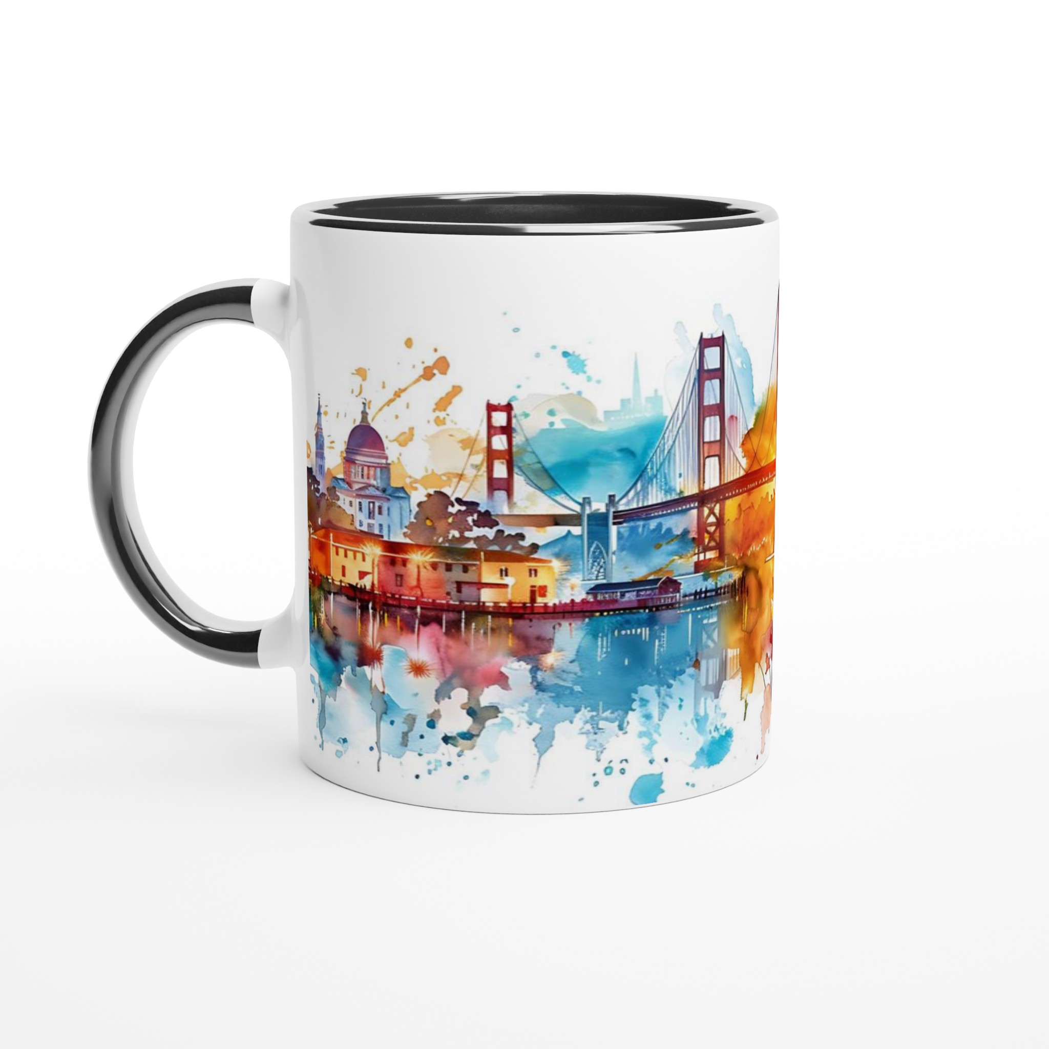 San Francisco Akvarell Kaffemugg – Färgstark Stadsbild, 11 oz Keramikmugg 7 41a3ee62-1540-4ea7-8448-0f744ef58245