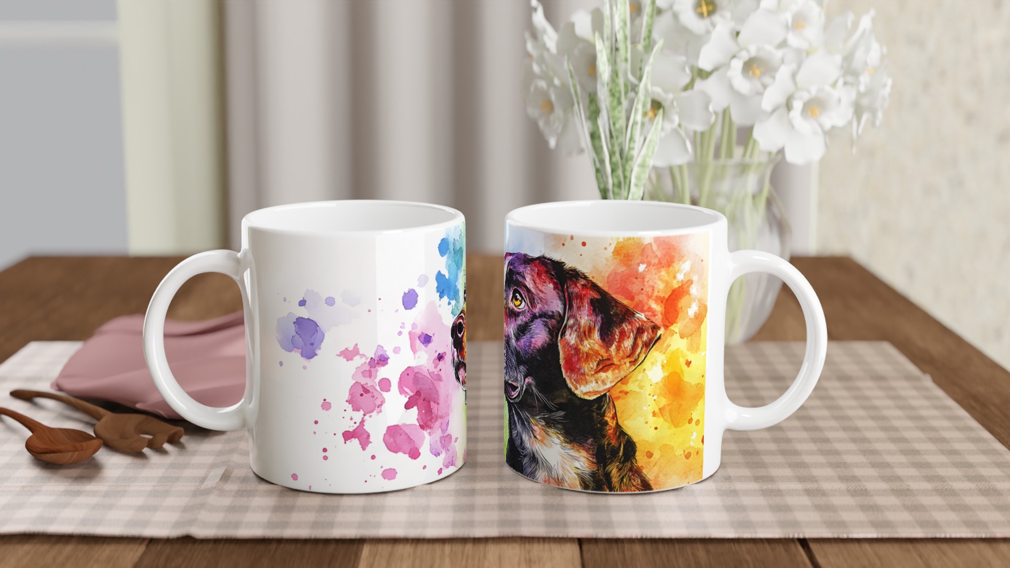 Konstnärlig Akvarellhundsmugg – Livfull Design, Perfekt Present & Hållbar Kvalitet 10 41f01ef8-8e04-4aaa-8941-4be9286368d1