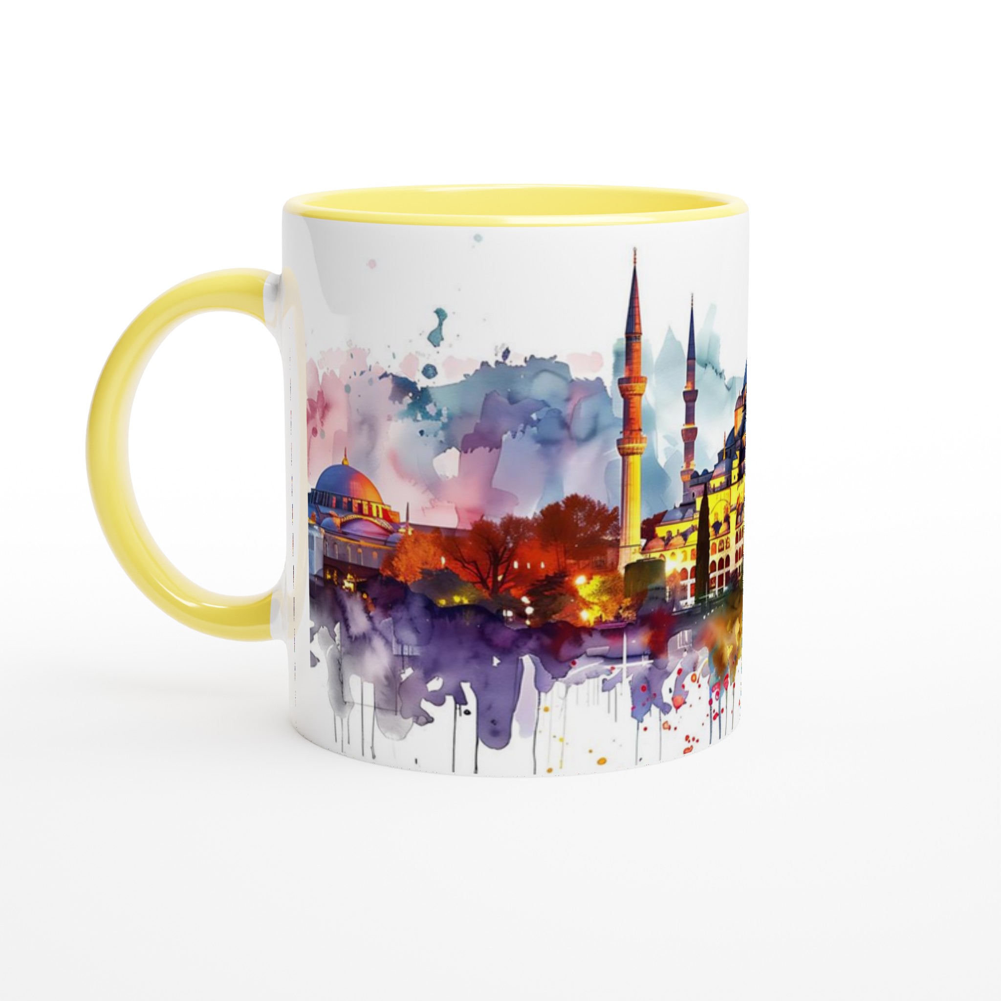 Istanbul Watercolor Skyline Mugg – Konstnärlig Siluett i Klara Färger 5 42481bc4-e153-4291-9546-c746e5634488