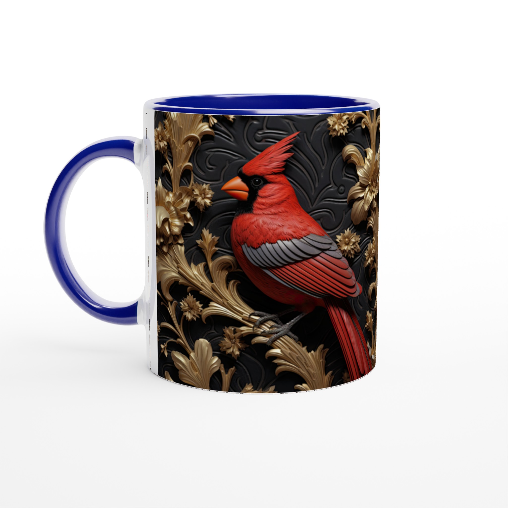 Elegant 11oz Ceramic Mug with Regal Red Cardinal & Gold Flourish Design 4 4305e905-d744-4903-abf7-7b85f789f0f2