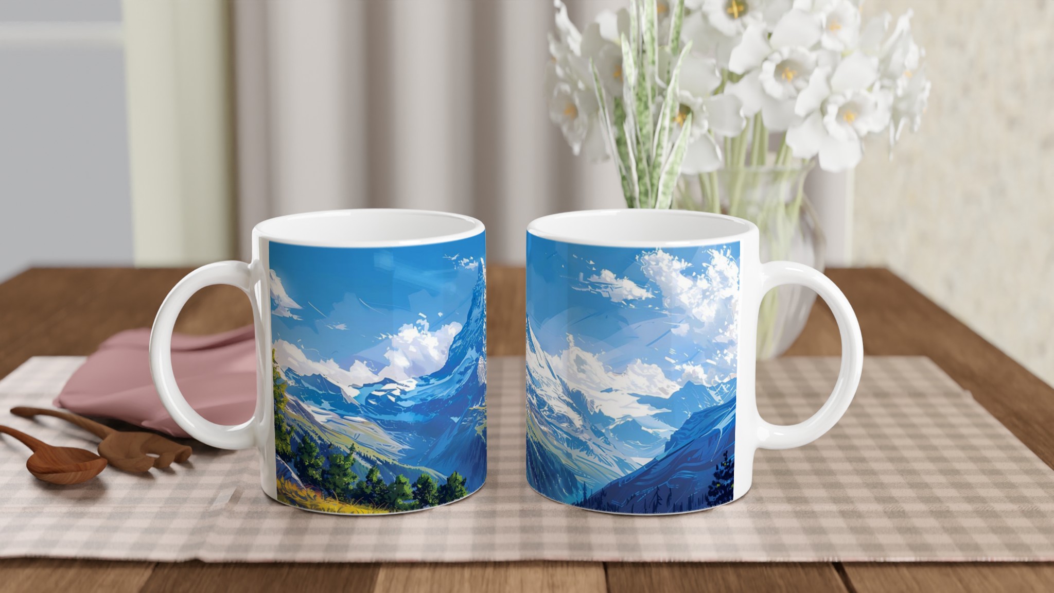 Majestic Mountain Peaks 11oz Keramisk Mugg – Konstnärligt Tryck för Naturälskare 10 4311394a-f332-4d63-a8ca-9704c662bb69