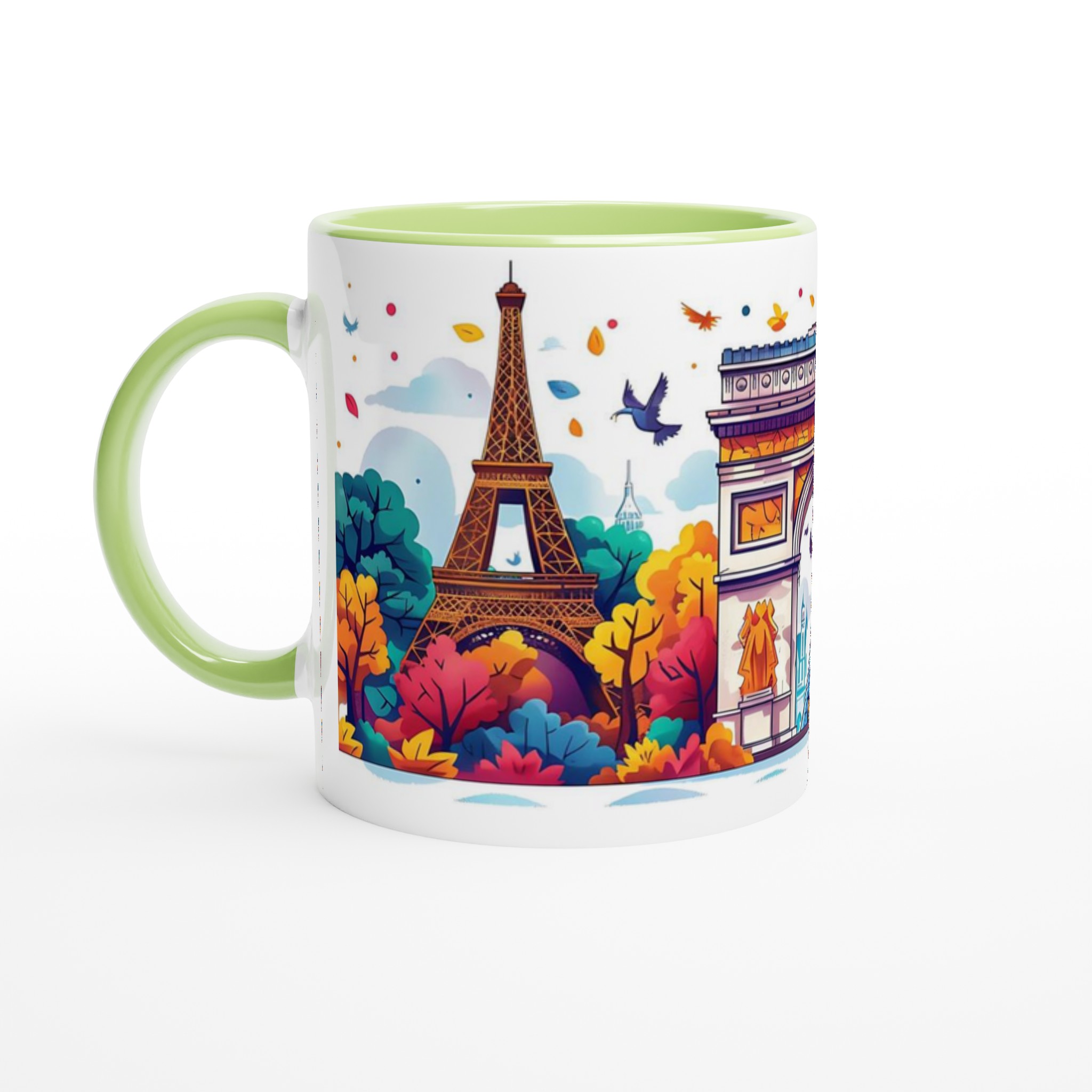Parisisk Charm: Konstfull 11oz Keramikmugg med Ikoniska Landmärken – Välj Din Färg! 3 4339aa85-defb-41a0-88f4-b41c0e04fb67