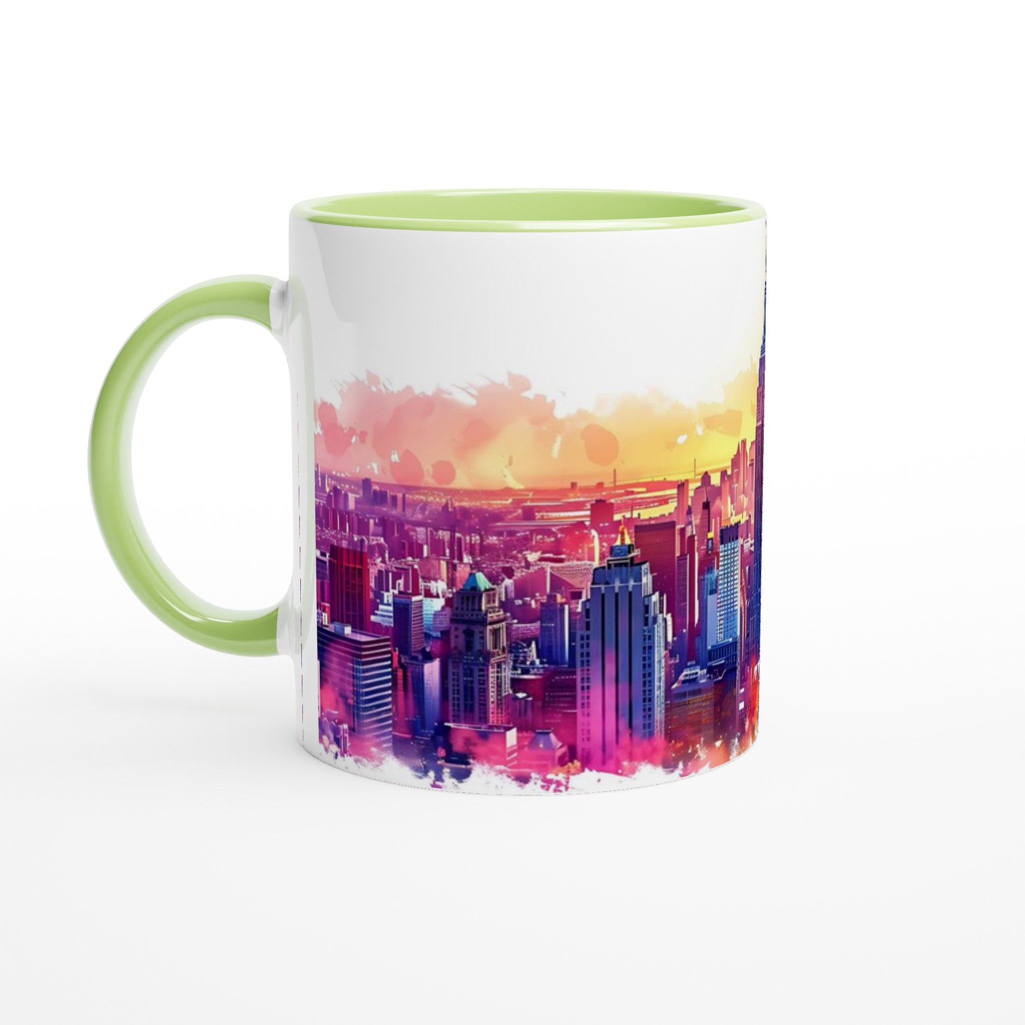 New York City Skyline Watercolor Mugg – Fånga stadens puls i levande färger på din valfria keramiska mugg! 3 436eefd5-0587-4905-92bf-b6252cc57d66