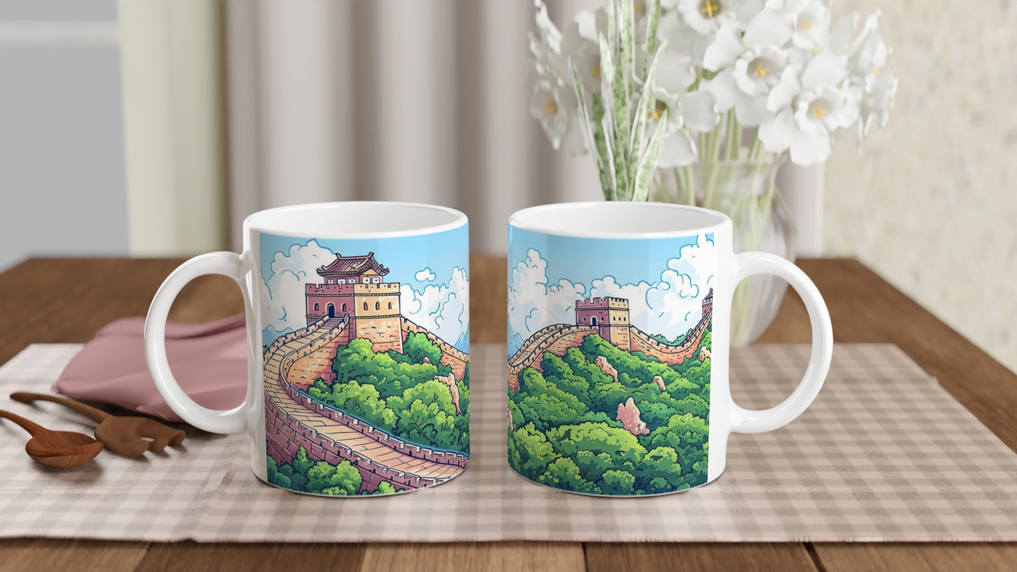 Storslagen Kinesisk Mur Muggen – Färgstark Kinesisk Vägdesign i 11 oz Keramik 10 439408ff-1678-4701-9d48-8edf9a12077b