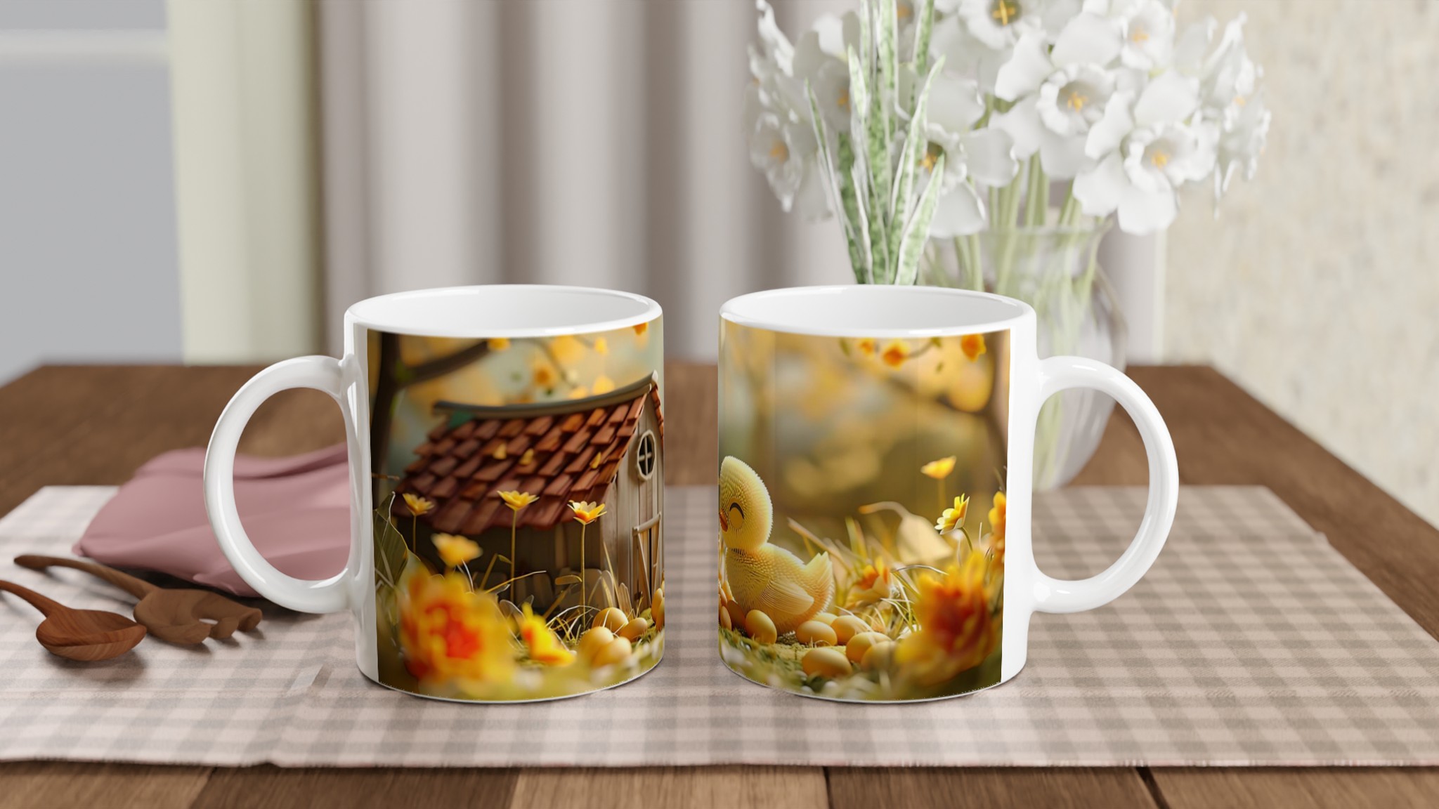 Påskens Charm: Söt kyckling & Ägg Keramisk Mugg – 11oz Kaffekopp i ditt färgval 10 43c915fb-3b72-40a5-9f7f-3b2a29795fab