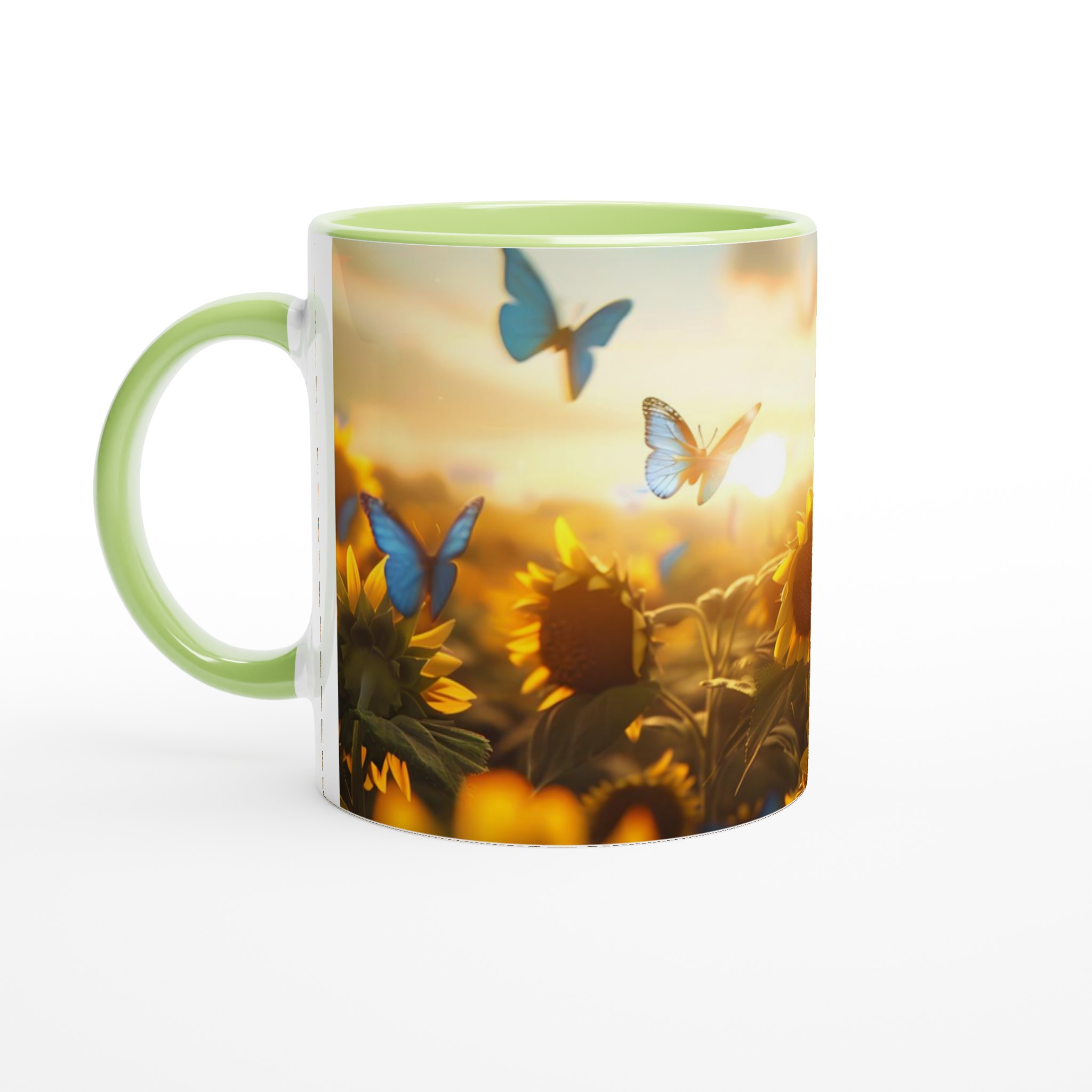 Solrosfält med blå fjärilar 11oz Keramisk Mugg – Drömmer om Sommar 3 43de0ab6-8be9-4712-9c94-28ca3a0bdb6c