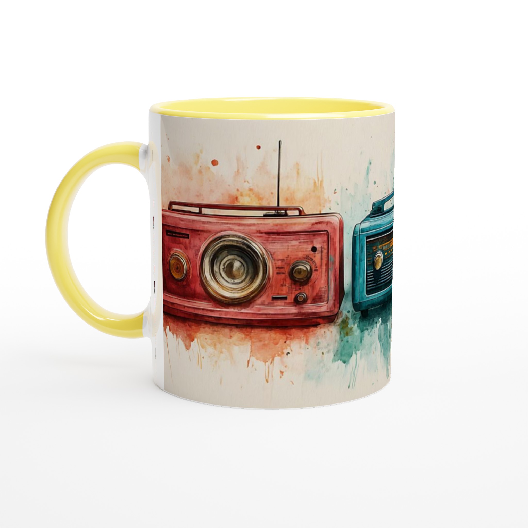 Retro Radios Akvarellmugg – 11oz Keramisk Mugg i Valfri Färg för Musikälskaren 3 44275a42-8a28-40c5-a5f4-ee0b1a067a02