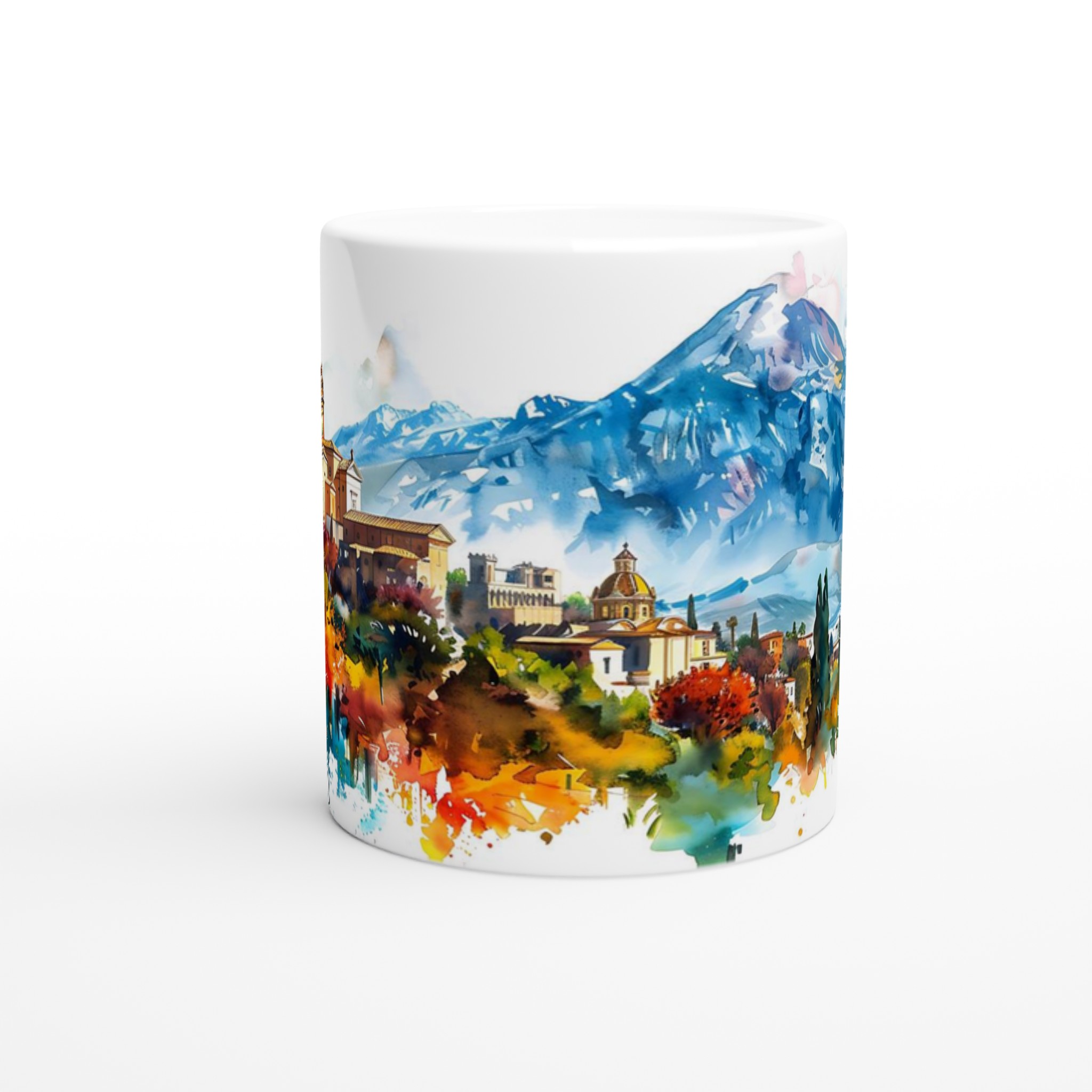 Akvarell Stadsmotiv Mugg - Färgstark Kaffekopp med Vulkanutikt, Välj din Favoritfärg! 8 443b6717-3c8c-4597-9f0e-25d3bf305ae1