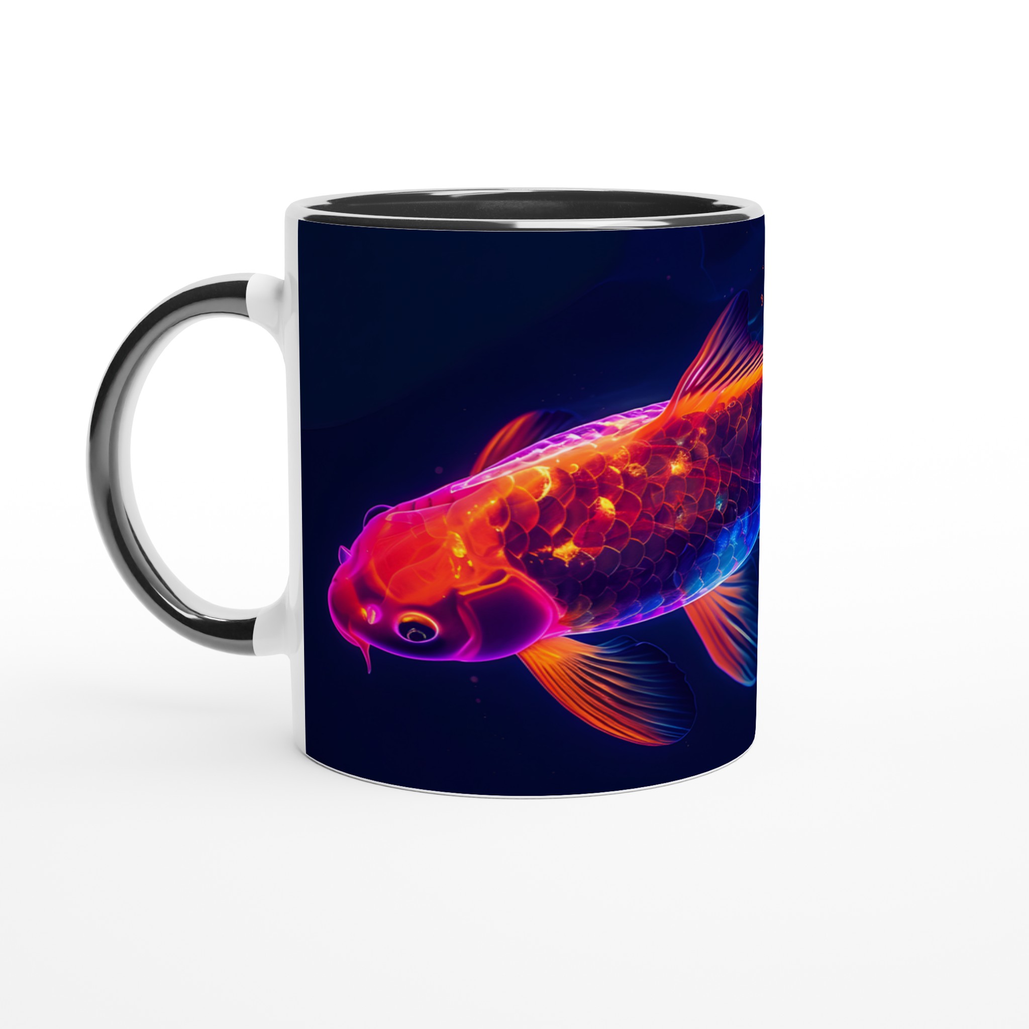 Neon Koi Fiska 11oz Keramisk Mugg - Lysande Design i Väljbara Färger 7 444c0ac4-bcc4-4915-a582-af03446fa40d