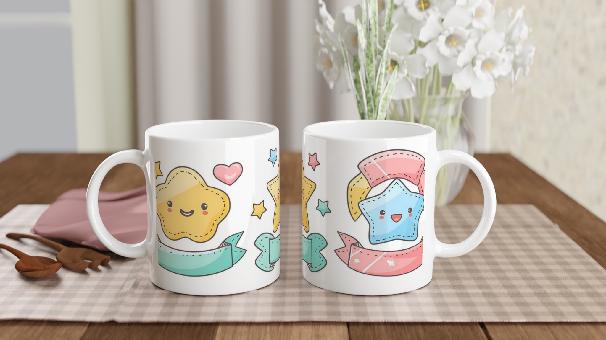Kawaii Stjärna Keramikmugg - Söt Design & Levande Färger, 11oz 10 44607474-6515-4b75-8d0b-264b4f228d09