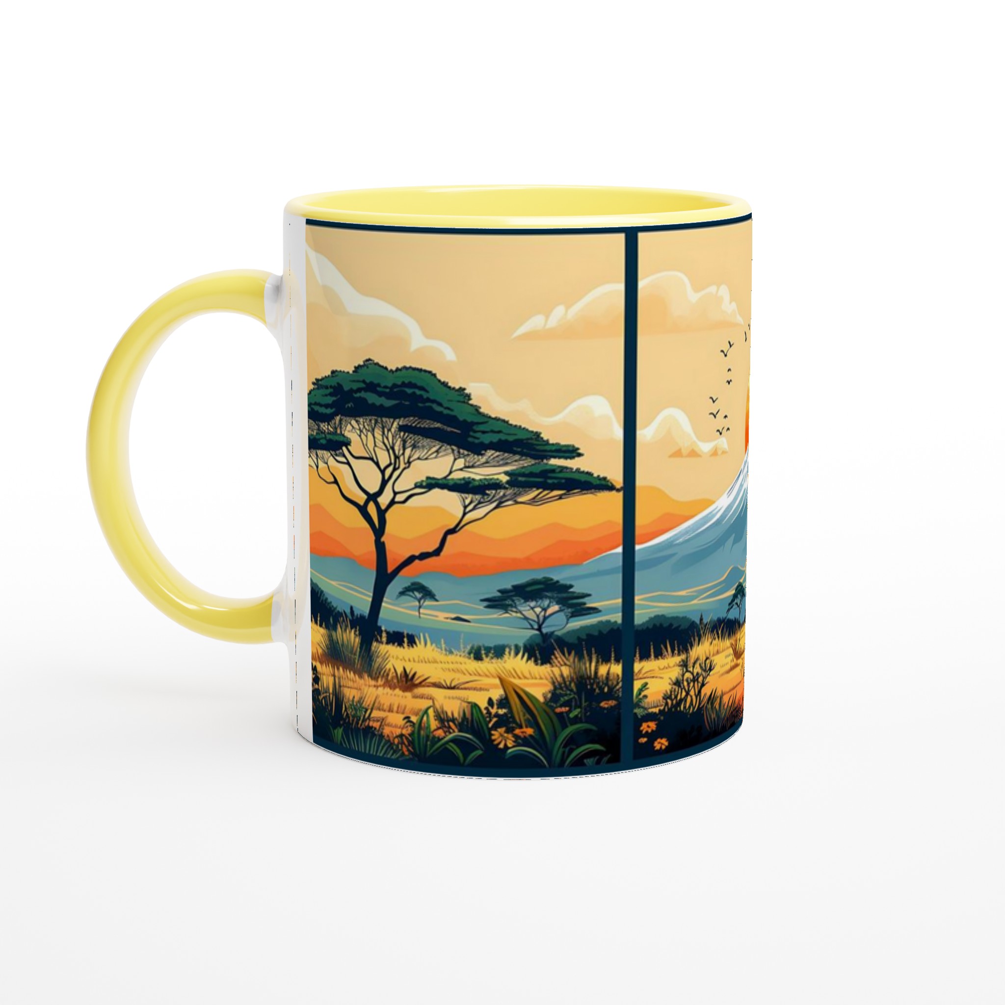 Kilimanjaro Solnedgång: Konstfull 11oz Keramisk Mugg – Välj bland 7 Livfulla Färger 5 44671ba1-23e4-4263-bcfb-7893bf5ec746