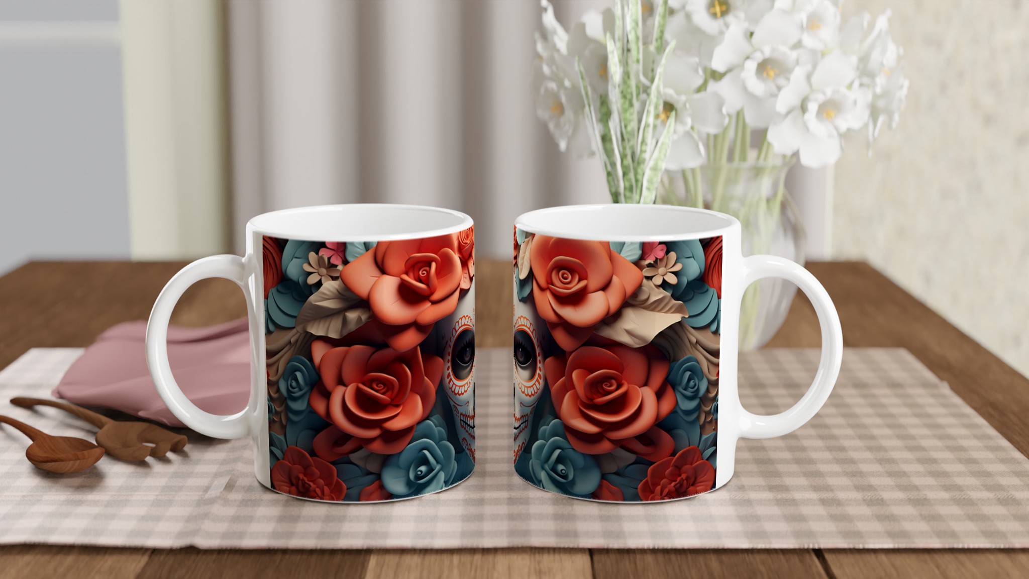 Sugar Skull Elegans Keramikmugg – Välj bland 7 Livfulla Färger 10 447a4e51-846a-4f53-ad94-4cc73e0d9f65