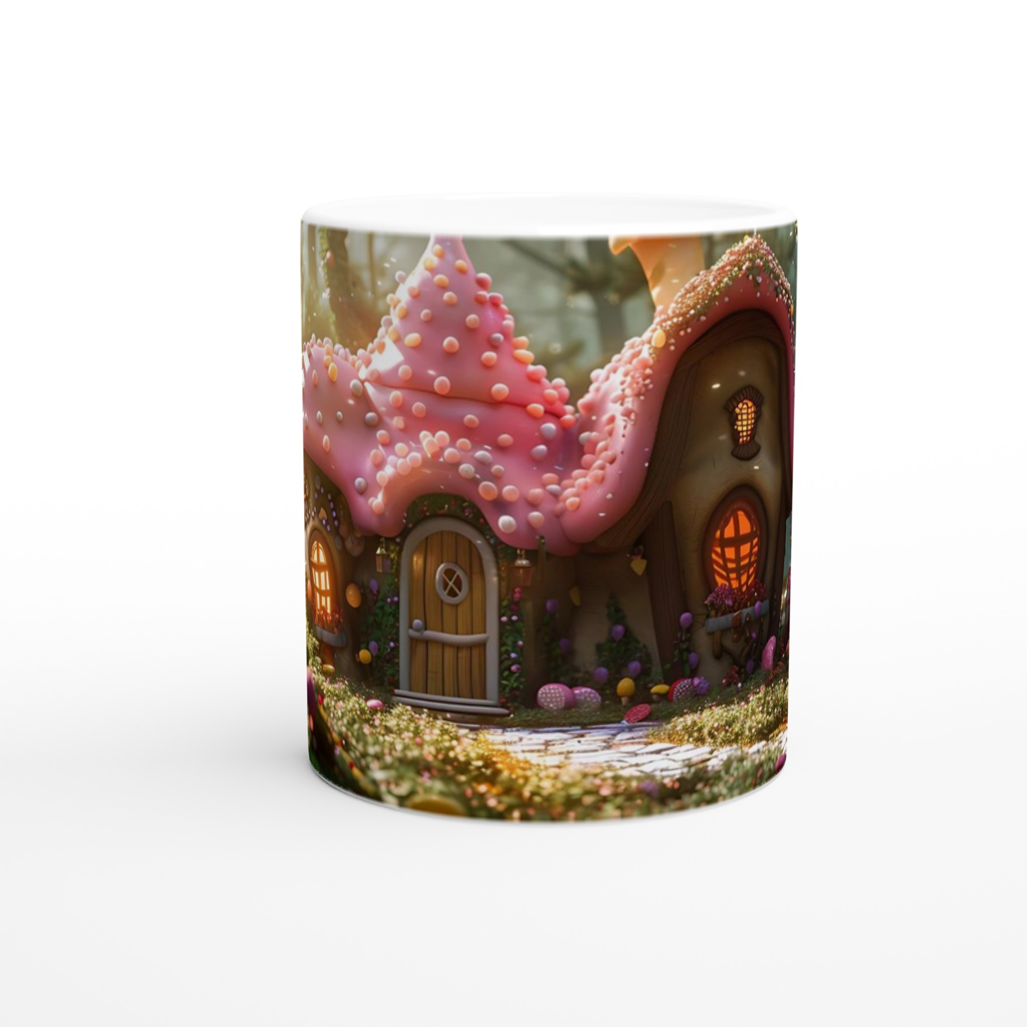 Fairy Tale Candy House Mugg – Drömsk Design i Livfulla Färger, 11oz Keramik 8 44af6794-0c1e-4c6d-8fb3-0b6f4176afb3
