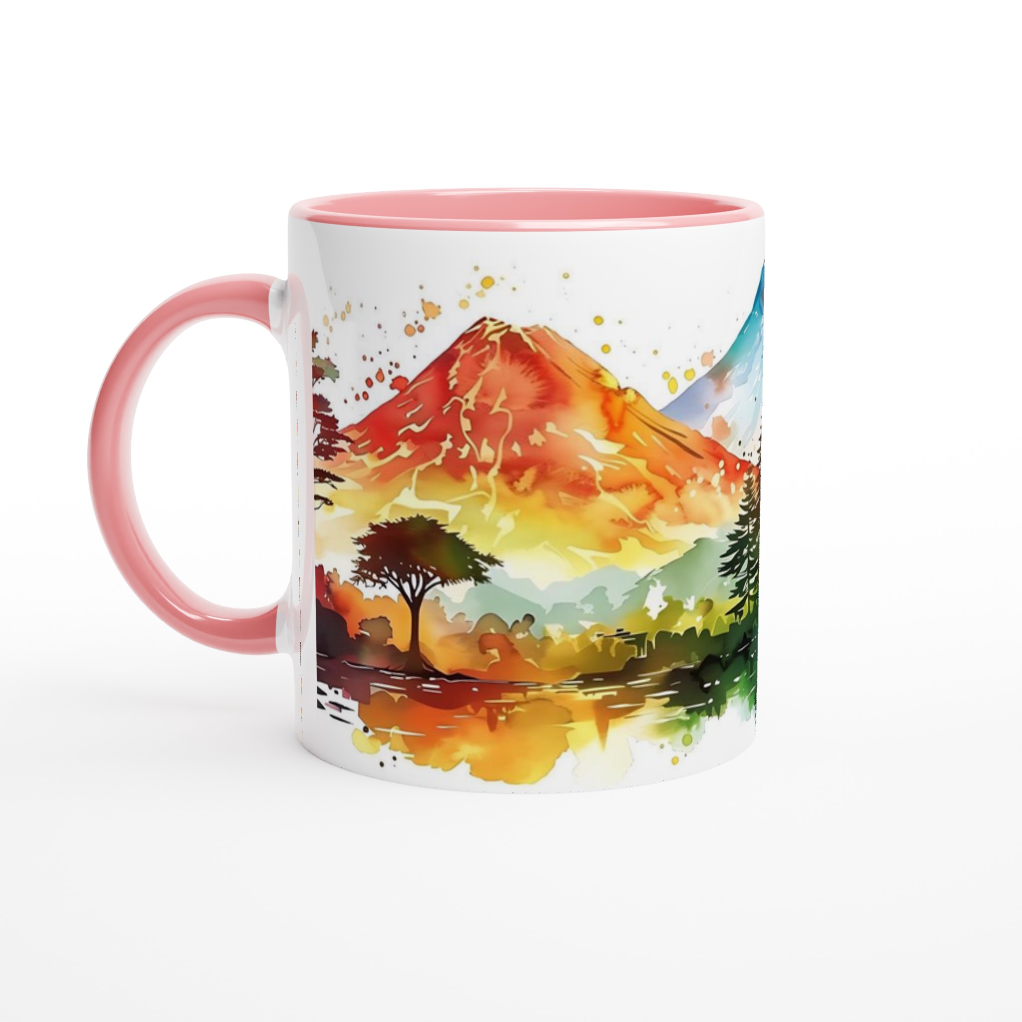 Akvarell Landskap Keramisk Mugg - Levande Berg och Sjödesign, 11 oz 6 44e7577f-00f2-43c8-ac8a-066b6bd6dc8a