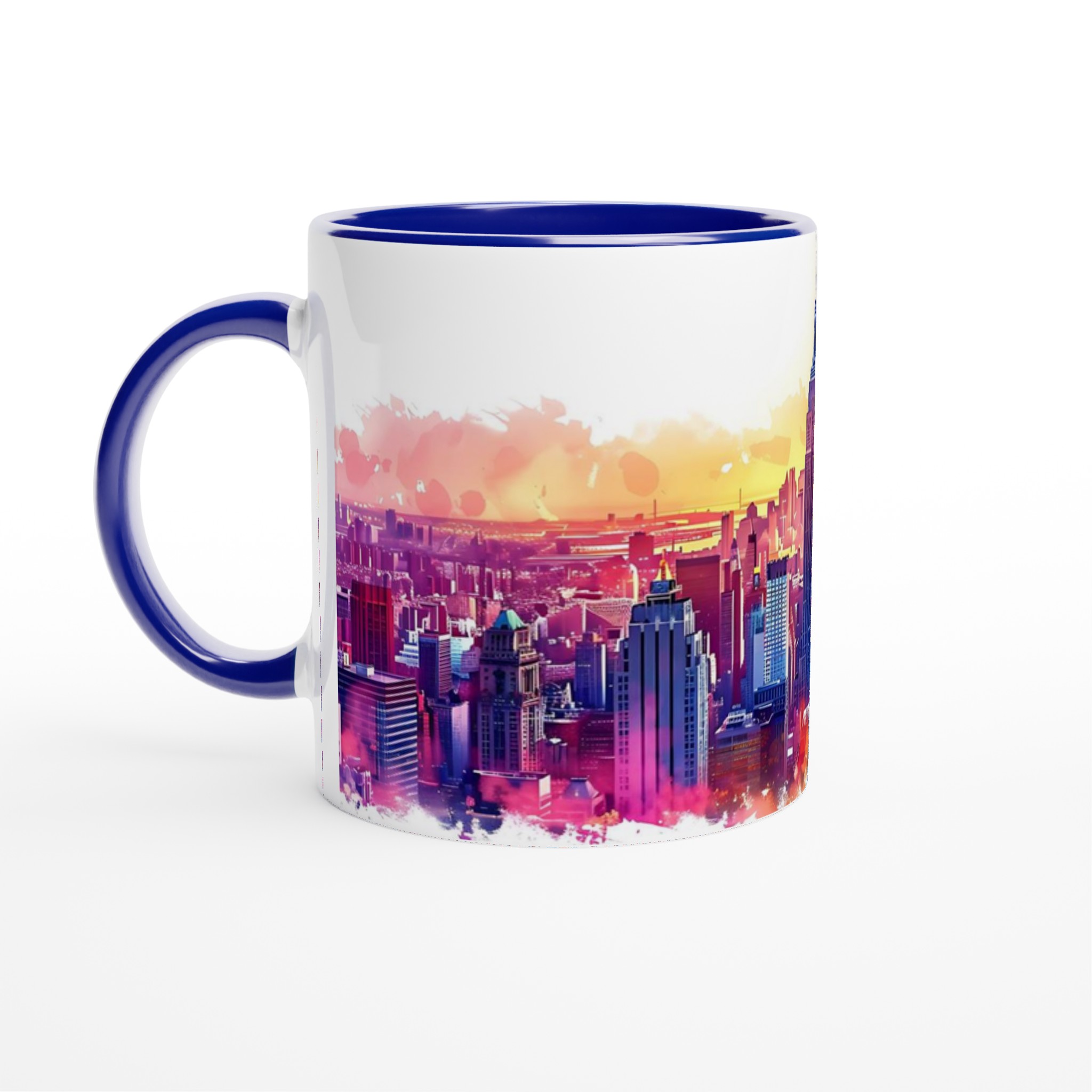 New York City Skyline Watercolor Mugg – Fånga stadens puls i levande färger på din valfria keramiska mugg! 4 450a7faa-5817-45ca-ba84-7ca9221df4a8
