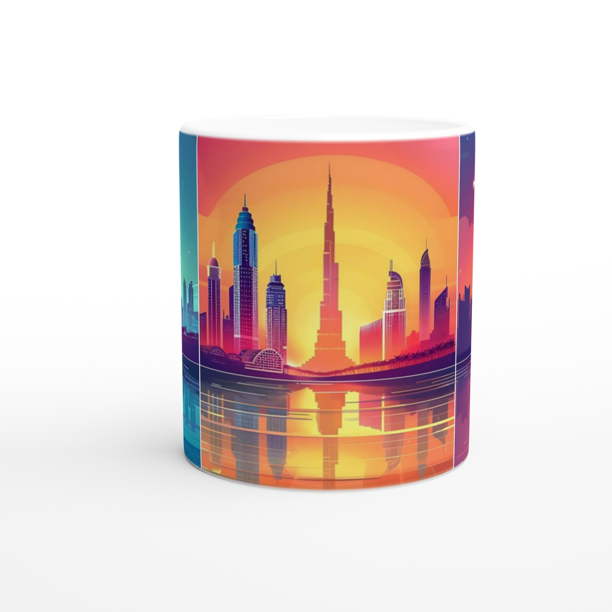 Neon Dubai Skyline Mugg - Levande Stadsmotiv för Kaffeälskaren i Valfri Färg 8 450bd7d4-0120-4592-ad7e-4dd9783b64c9