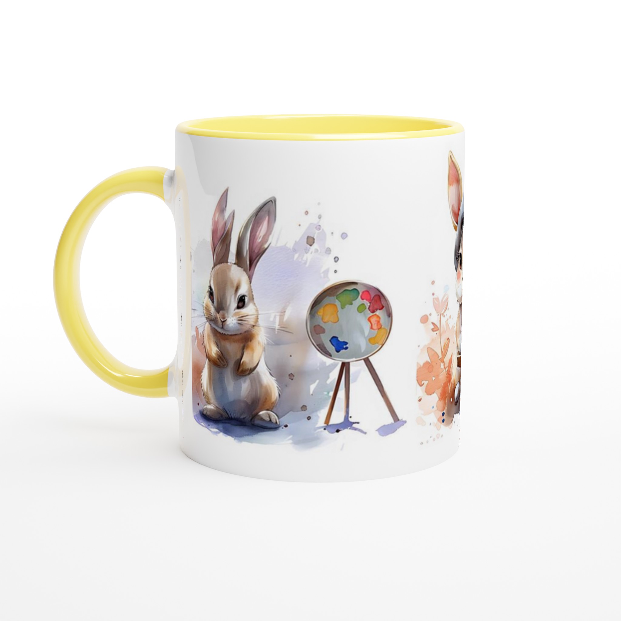 Konstnärliga Kaniner Keramikmugg – Charmigt Akvarellmotiv för Kaffeälskare, Välj din Favoritfärg! 5 45993caf-a2bd-426a-b158-afb208ed1d83