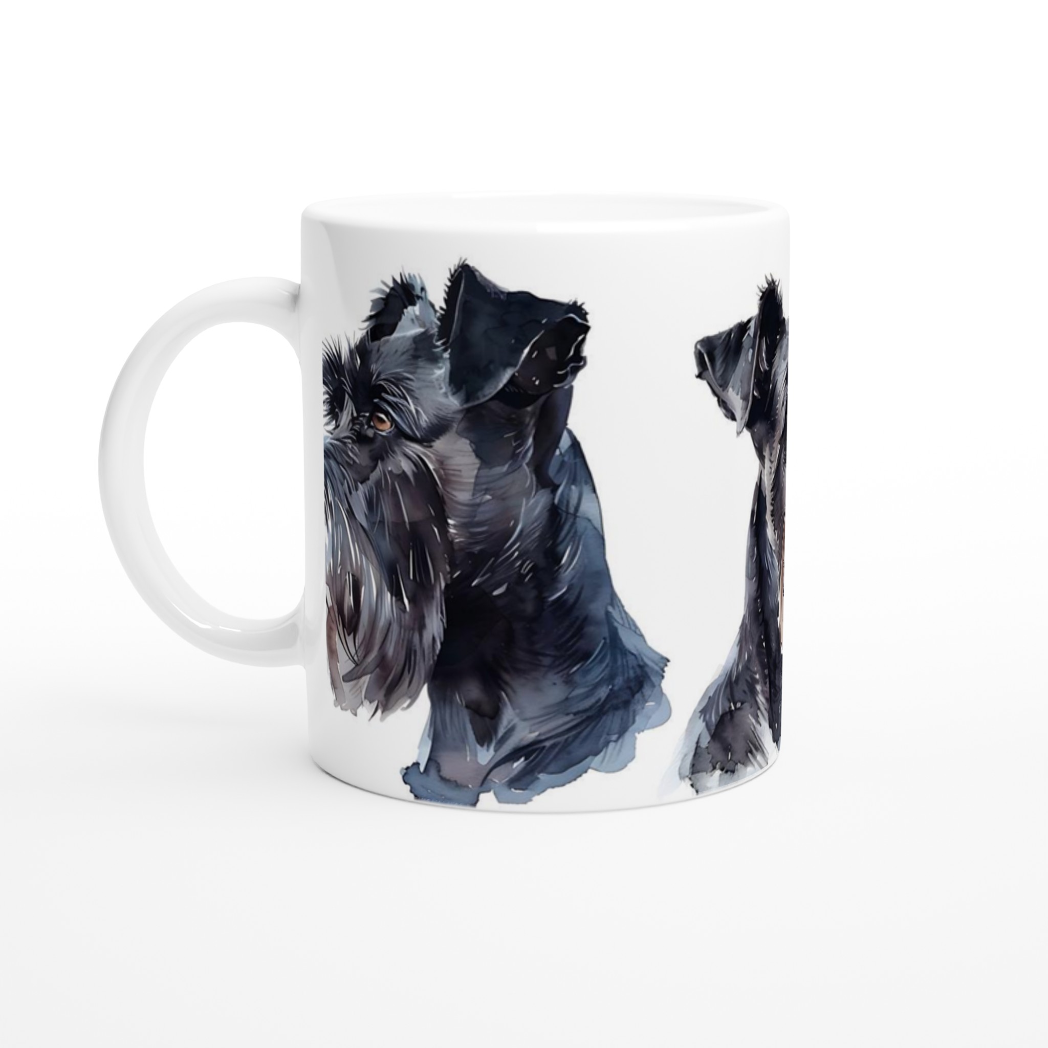 Svart Schnauzer Akvarell Mugg - Personlig 11oz Keramikmugg i Valfri Färg 1 460958e1-c42b-4db9-80b0-be78cb55baae