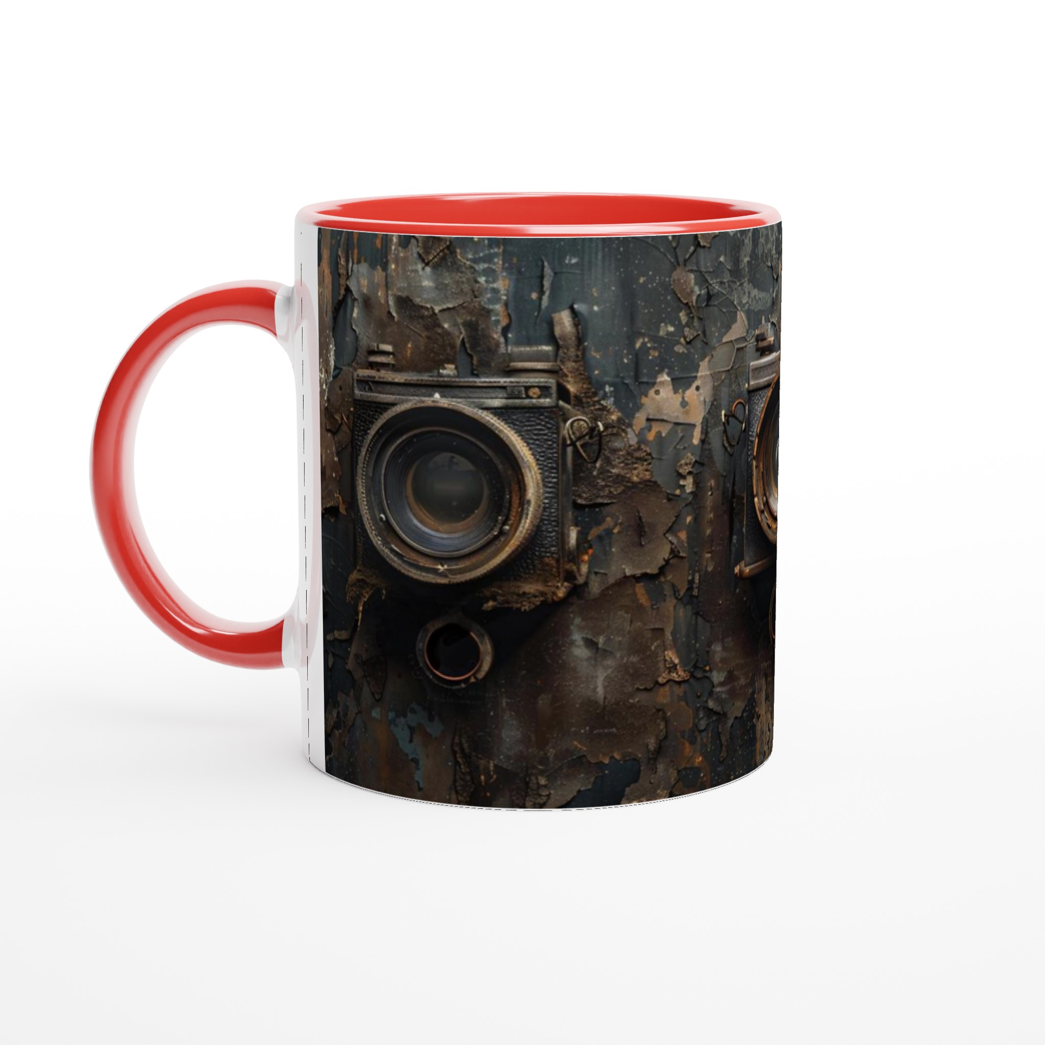 Vit 11oz keramikmugg med vintagemotiv i rå industristil – välj bland sju färgstarka nyanser 2 4637e2ae-4dbd-4beb-b7f4-1ddebaf1570d