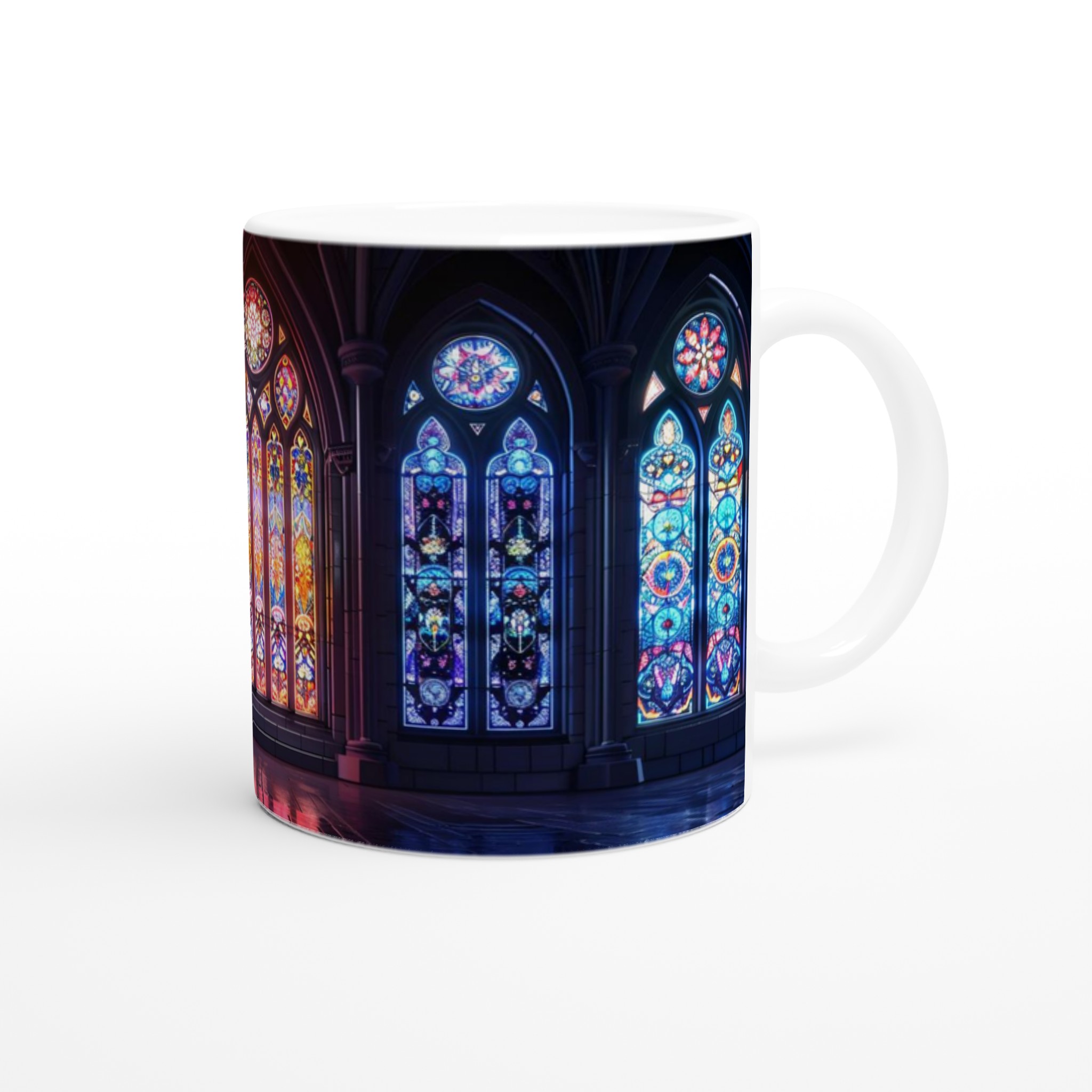 Katedralens Färgglada Fönster Keramisk Mugg – Konstnärlig Kaffeupplevelse i Valfri Färg 9 467d9190-0a22-485c-9ace-c06617d72d62