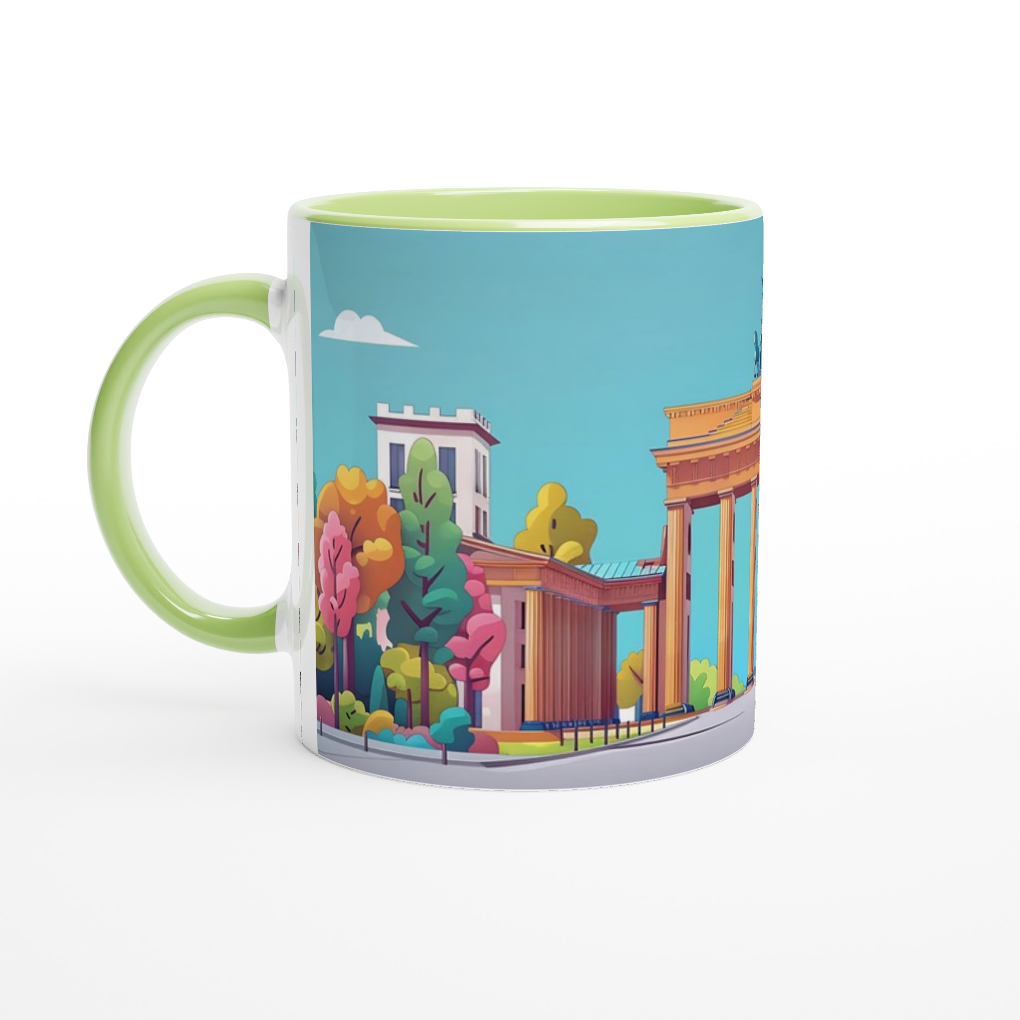 Brandenburger Tor Konstnärlig Mugg – Färgstark Berlin Illustration | 11oz Keramisk Mugg i Valfri Färg 3 46aa56f3-f7d3-4202-afb5-0eac219dba94