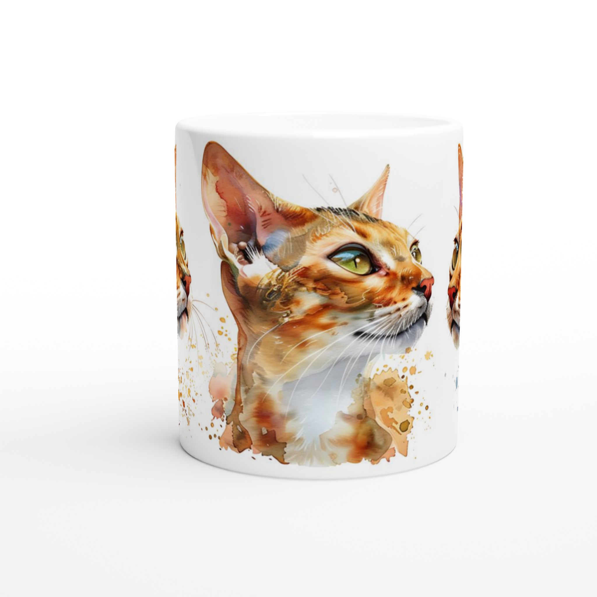 Abyssinier Katt Akvarell Mugg – Konstnärlig Kaffeupplevelse i Valfri Färg, 11oz Keramik 8 46cd91b0-4242-4ef0-a7d2-471200c350c5