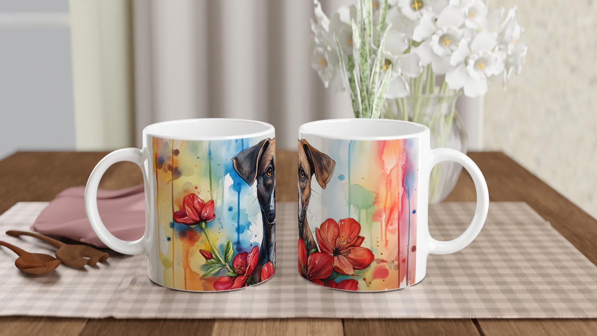Vårälskande Hund Mugg – Konstnärlig Akvarelldesign för Kaffe & Te i Flera Färger 10 47caf908-beb2-4aad-b22f-3b3a83e6ef34