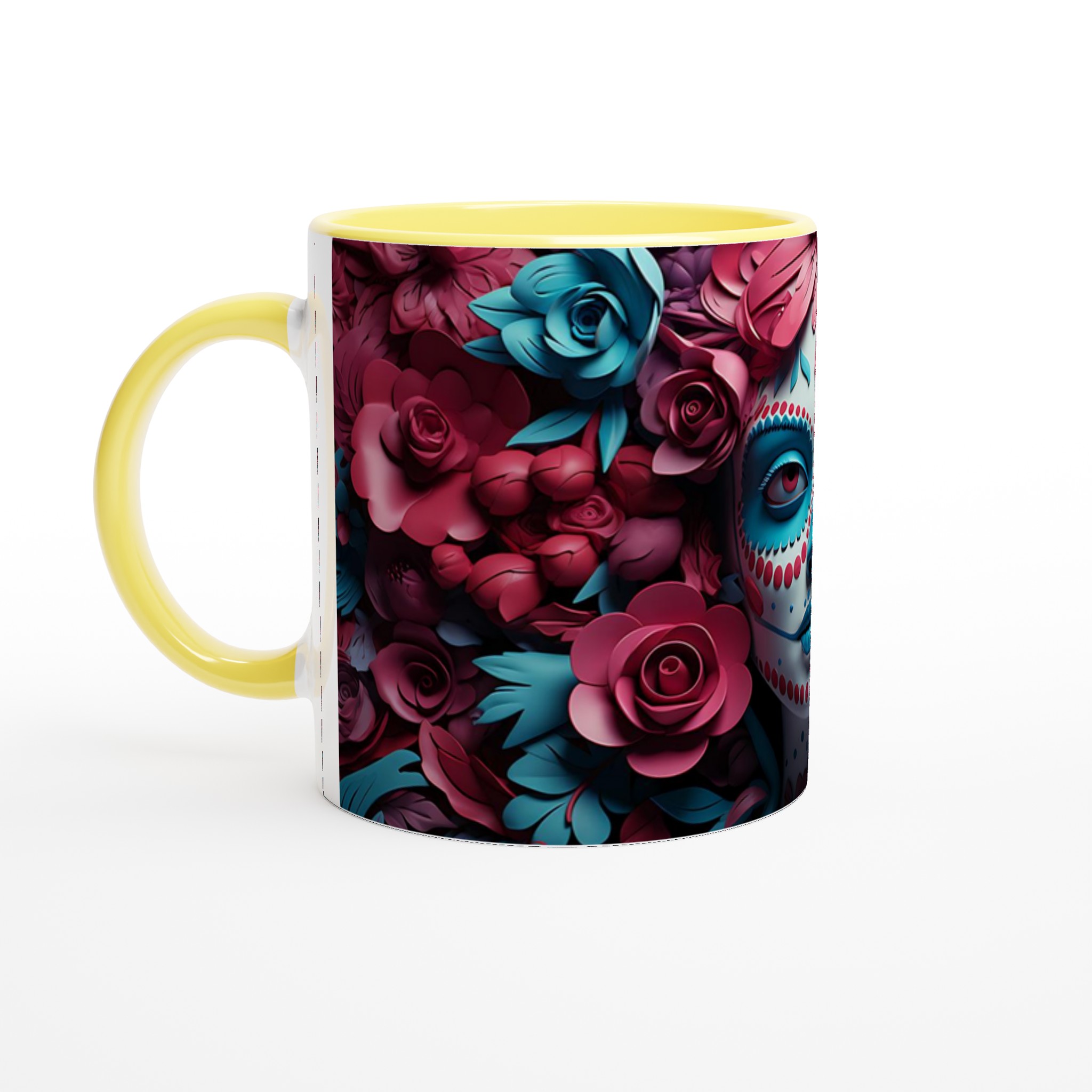 Sugar Skull Blommig 11oz Keramisk Mugg - Din unika Día de Muertos-inspirerade kaffestund i 7 färger! 5 47db0fdb-8ee7-4cfe-8e6a-4e02ced46379