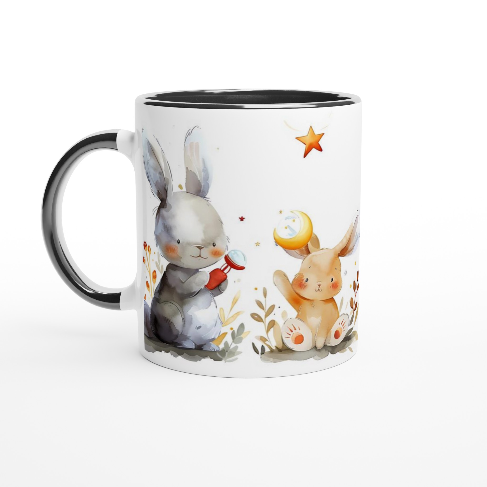 Söta Vattenfärgs Kaniner - 11oz Keramisk Mugg för Barn & Djurälskare i Valfri Färg! 7 47fff65f-98ed-4416-83a5-968d7f1517b9