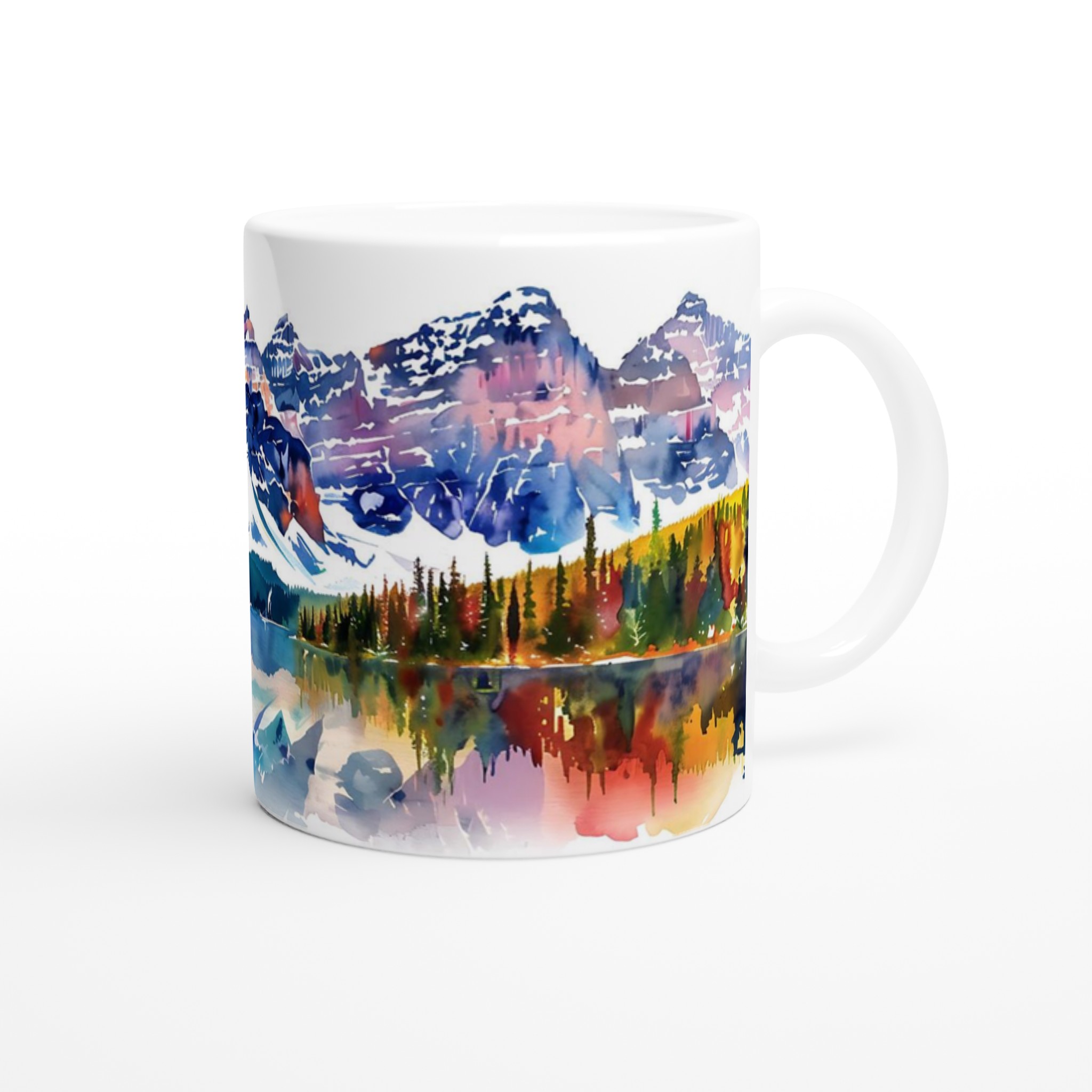 Akvarellberg: En 11oz Keramisk Mugg med Spektakulärt Landskap 9 48311d30-15c2-4ddb-b633-1fa588b752eb