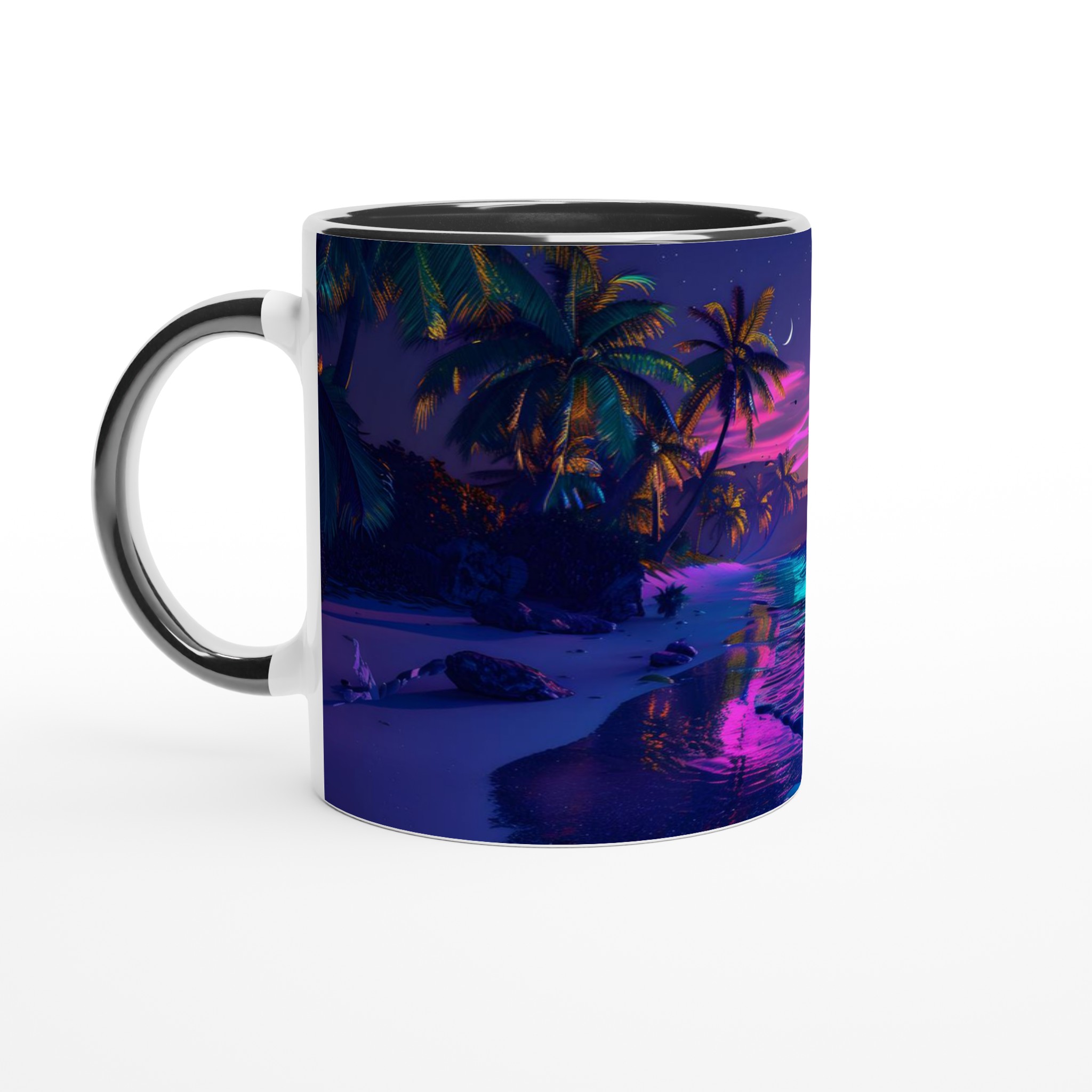 Neon Sunset Strand 11oz Keramisk Mugg – Drömmiga Tropiska Nätter i Valfri Färg! 4 48ddd288-fbc1-433d-acc5-f75b14b8d183