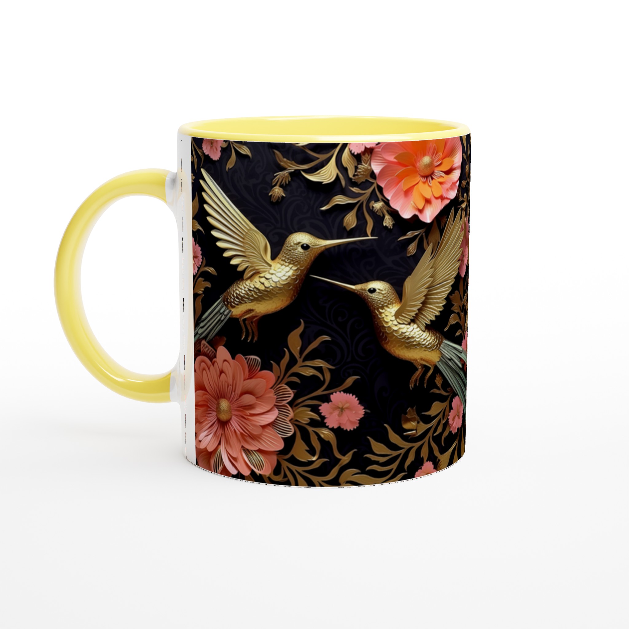 Lyxig Kolibri & Blommig Keramikmugg - Guldskimrande Design i Ditt Färgval 5 499b46c6-ffaa-45d2-9c6e-10d171751e84