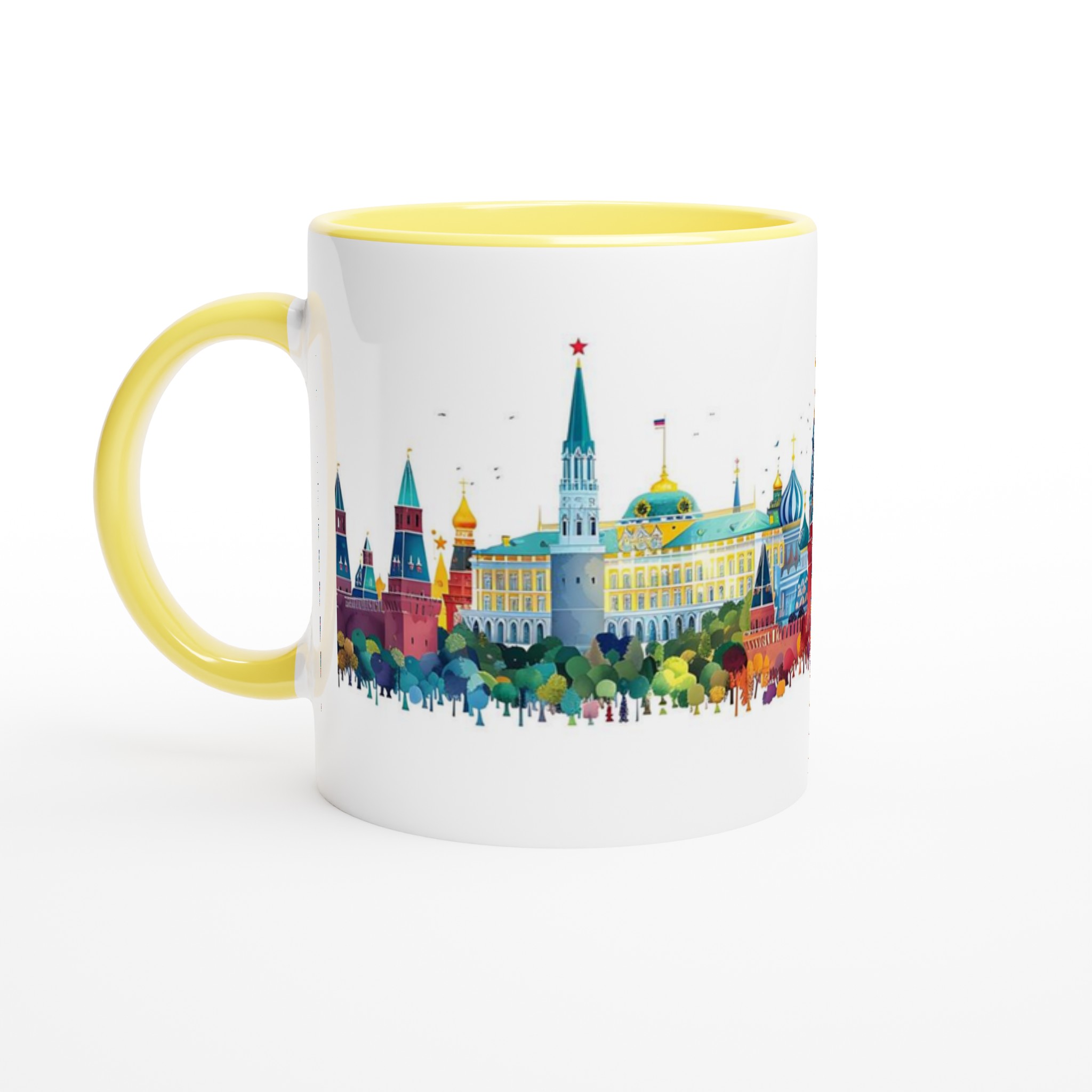 Moscow Skyline Watercolor Mugg - 11oz Keramisk Mugg med Färgstark Arkitektur 5 49da6237-51ce-4677-ad70-19bd521ec330