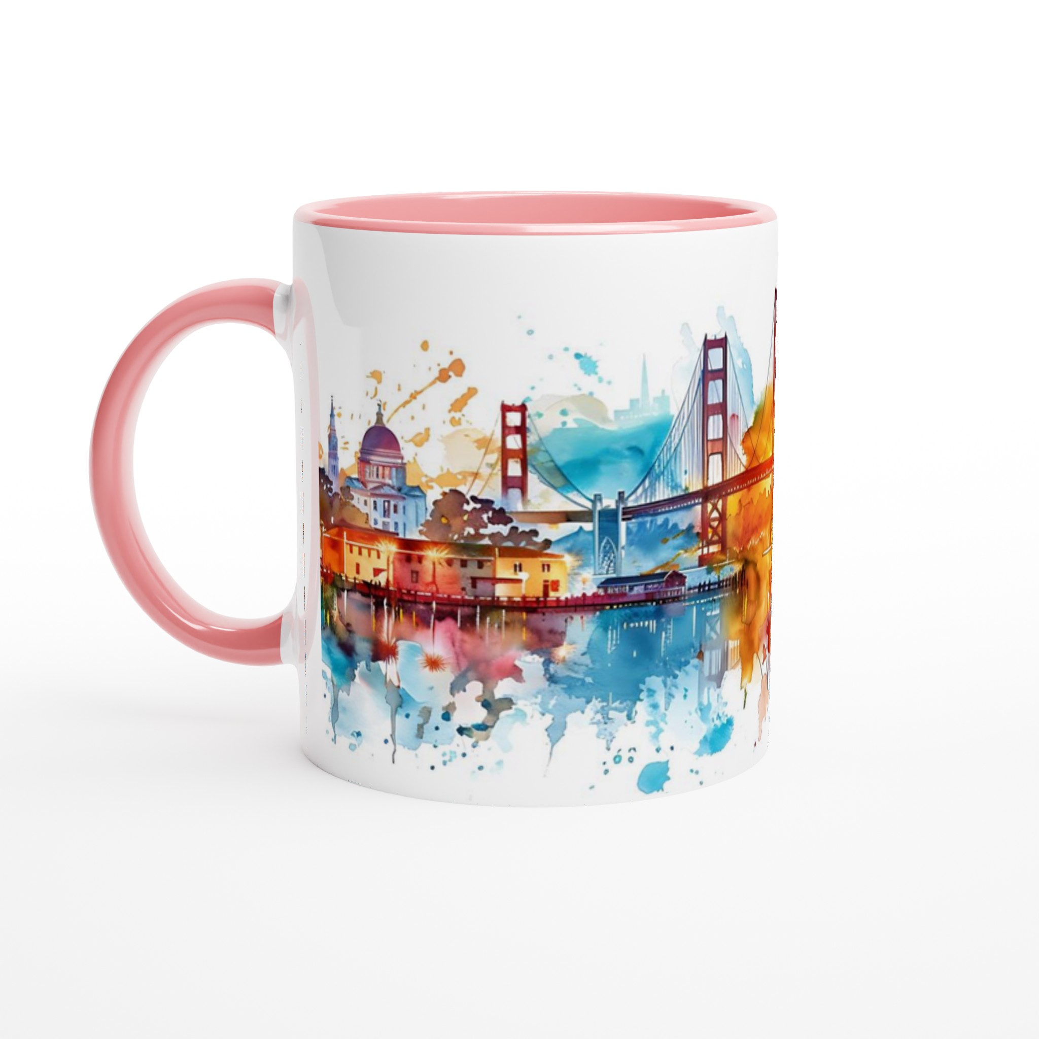 San Francisco Akvarell Kaffemugg – Färgstark Stadsbild, 11 oz Keramikmugg 6 4a0d12f3-dd2f-49b4-aca1-293d6b361bf1